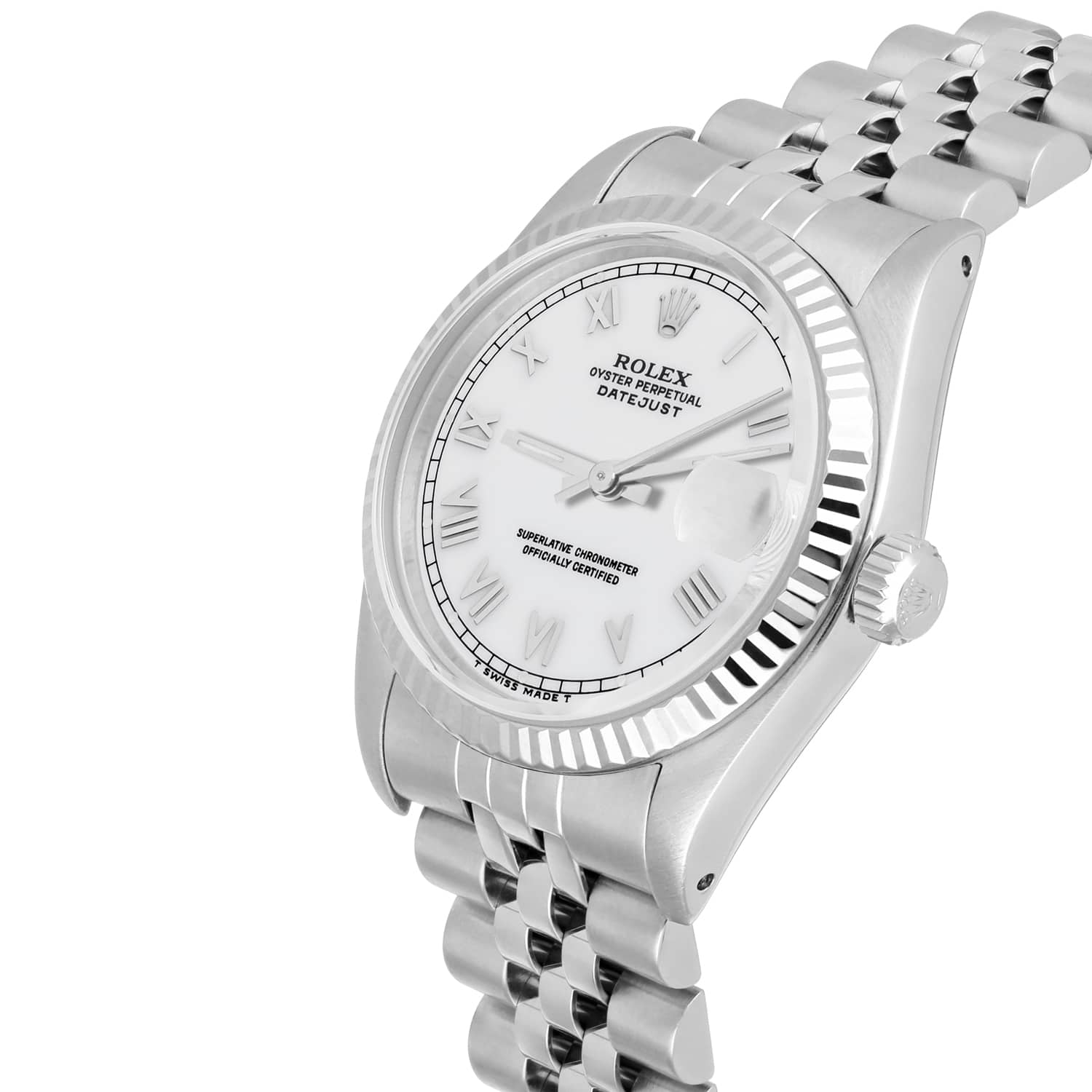 Rolex Datejust 31mm 68274 White Roman Dial Stainless Steel Watch W/G Bezel Circa 1988