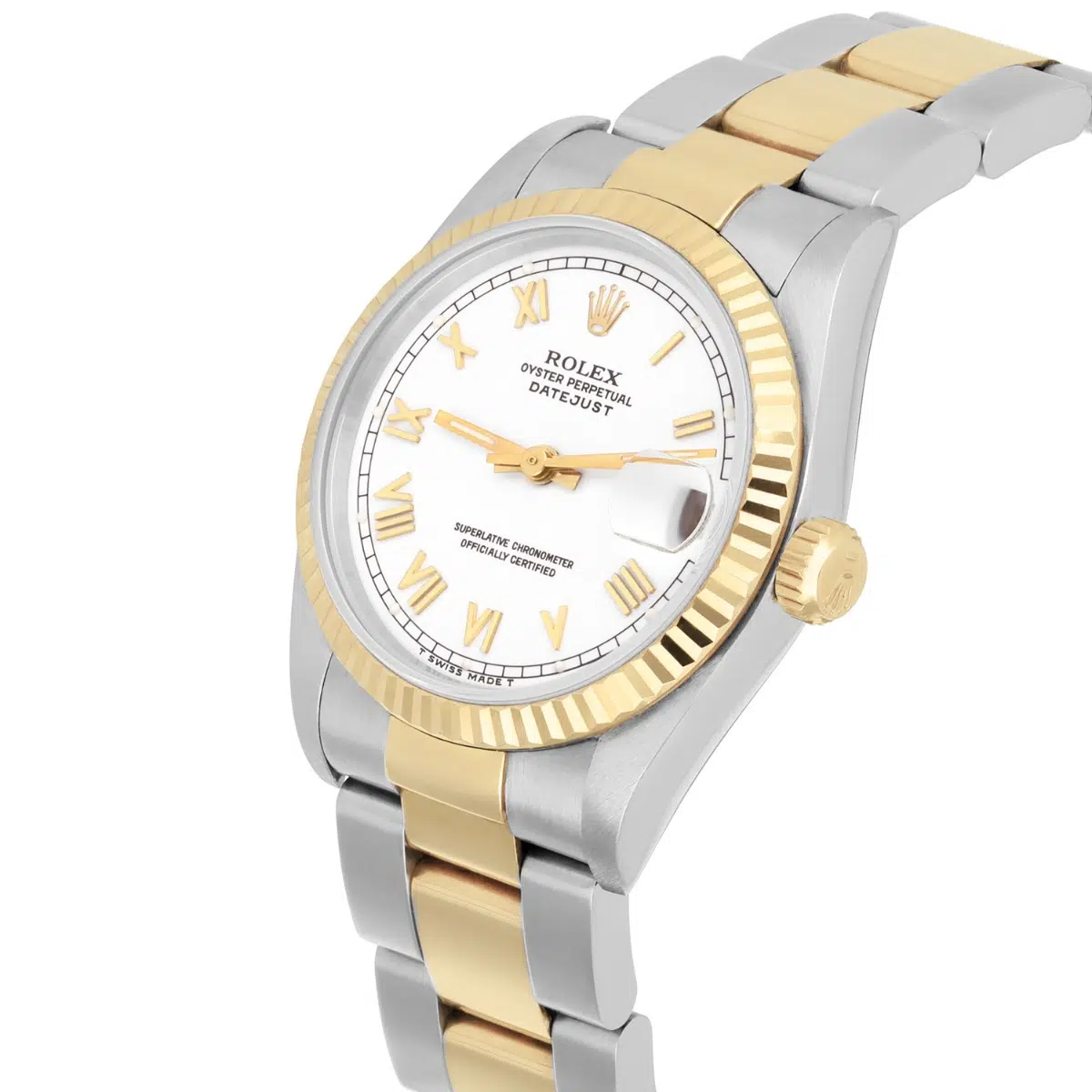 Rolex Datejust 31mm 68273 White Roman Two Tone Watch Circa 1997 Complete Oyster – image 3