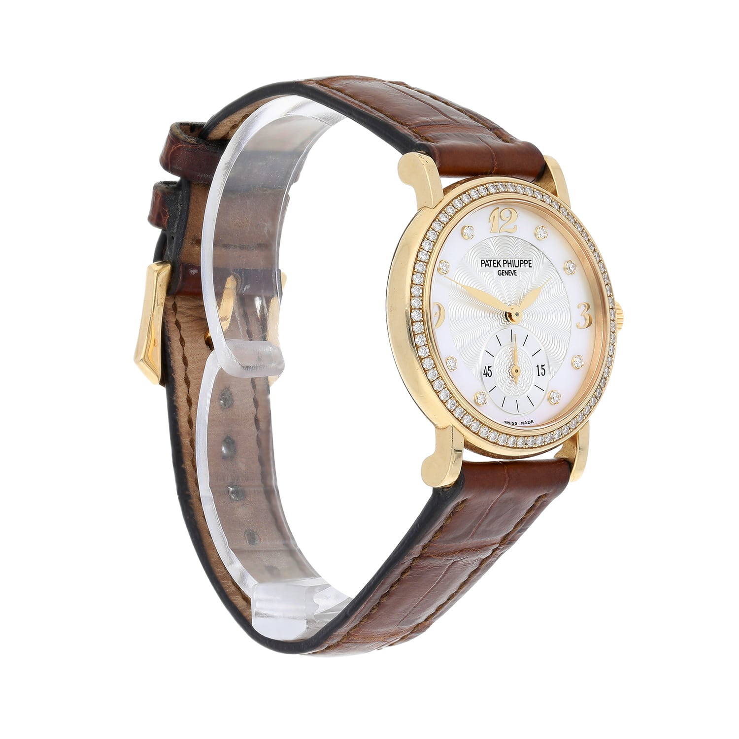 Patek Philippe Calatrava Yellow Gold 4959J-001 Mother Of Pearl Diamond Dial Tiffany