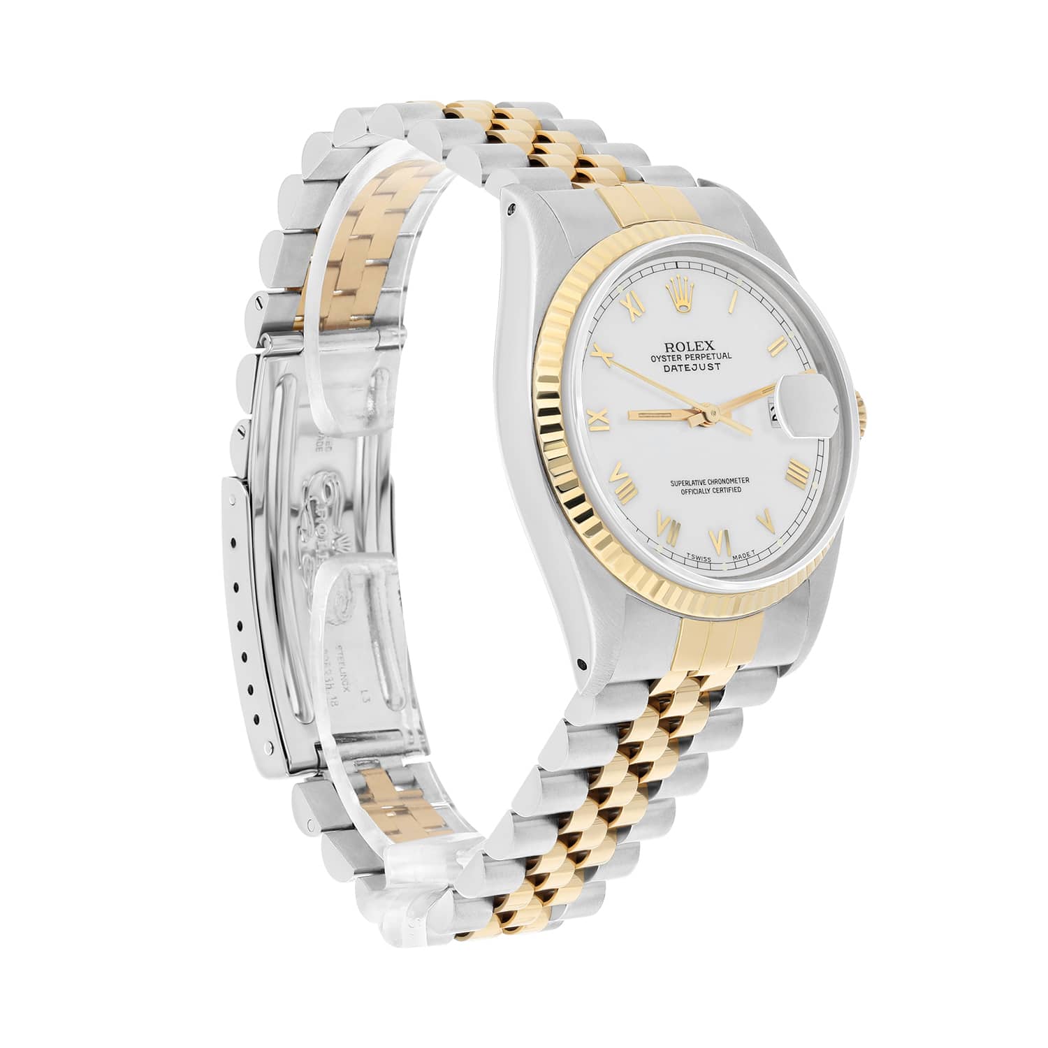 Rolex Datejust 36mm Two Tone White Roman Numeral Dial Jubilee 16013 Circa 1986