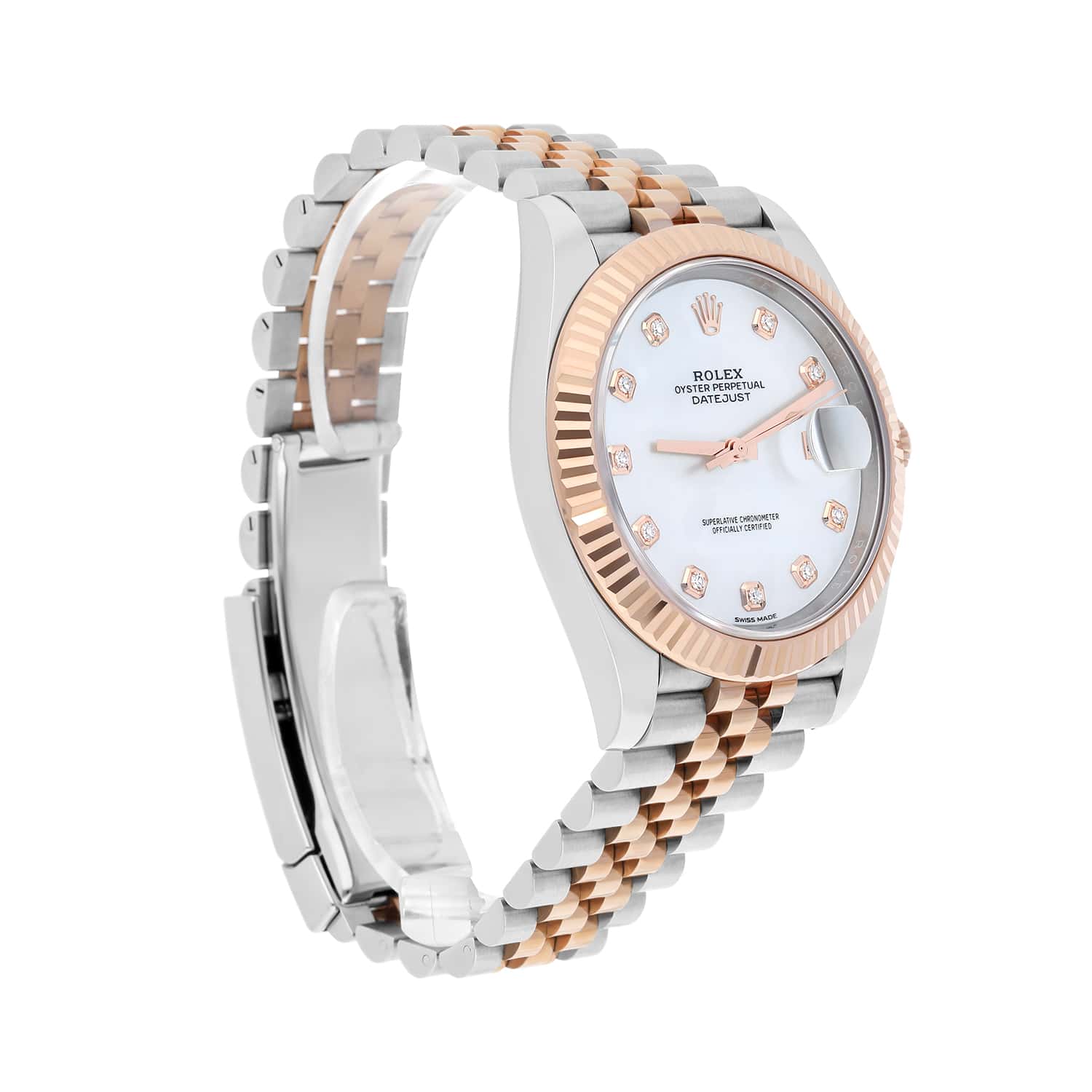 Rolex Datejust 41mm 126331 Steel & Rose Gold Mother of Pearl Diamond Dial