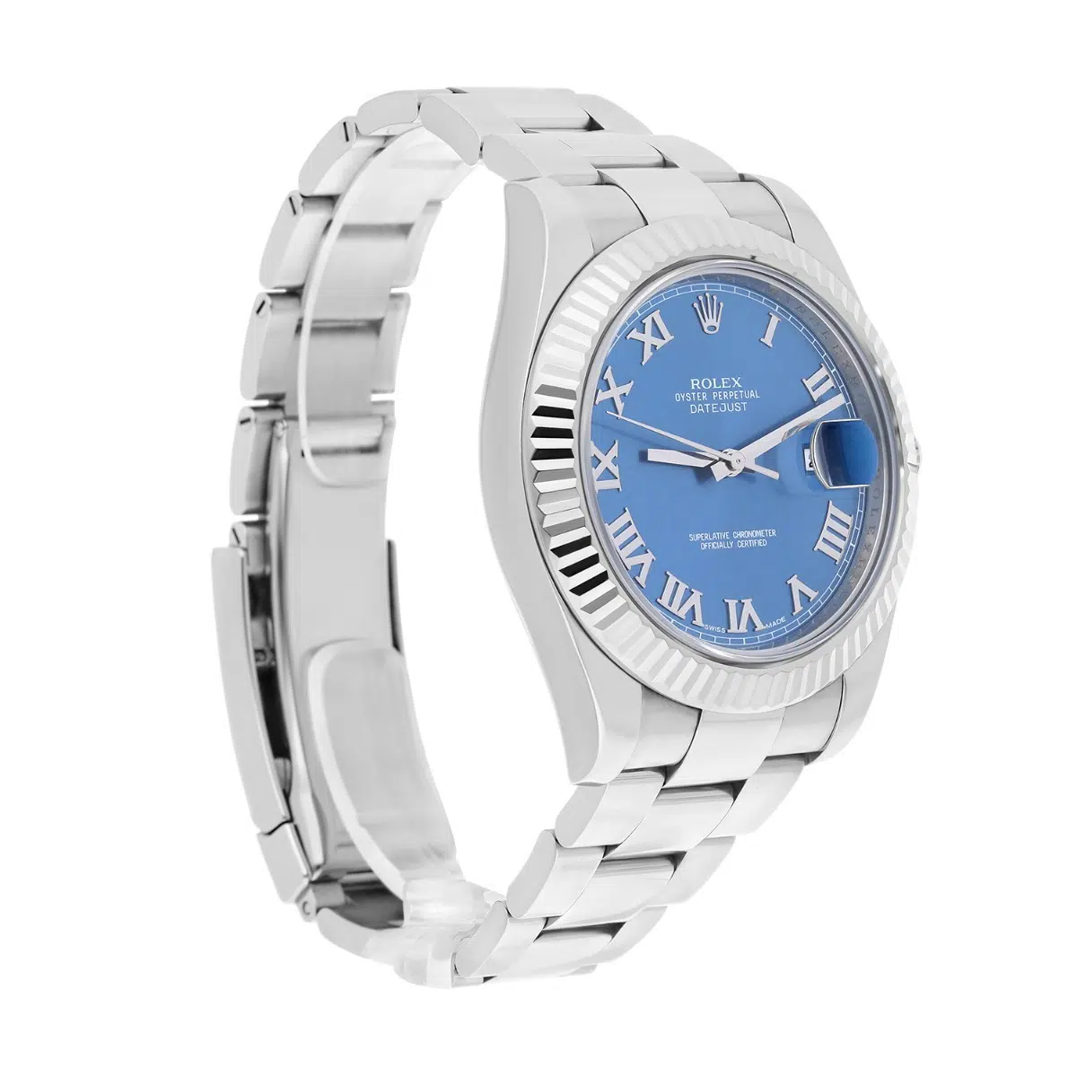 Rolex Datejust II Steel Blue Roman Dial Oyster Bracelet Mens 41mm Watch 116334 – image 4