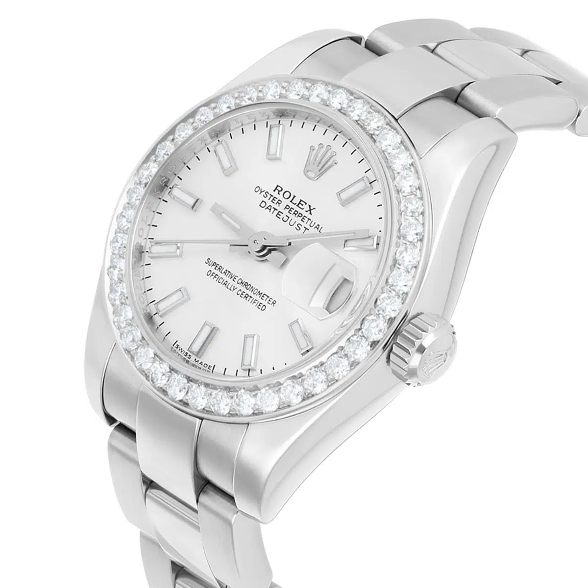 Rolex Datejust 179160 26 mm Silver Index Dial Diamond Bezel Oyster Band Steel Watch – image 3