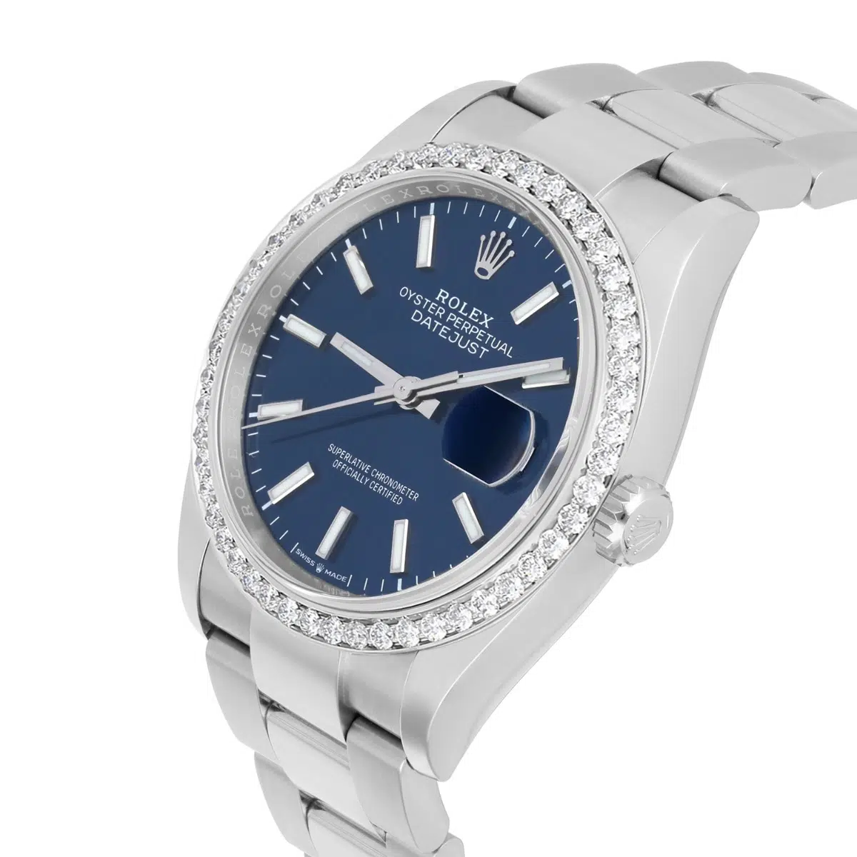Rolex 126200 Datejust 36mm Blue Index Dial Oyster Bracelet 2021 COMPLETE MINT – image 3