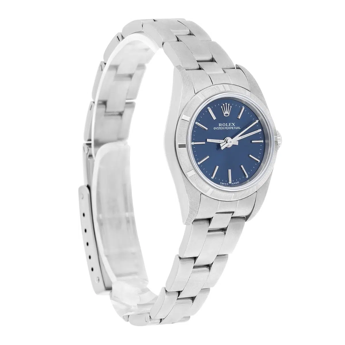 Rolex Ladies Oyster Perpetual Stainless Steel Automatic Watch Blue Dial 76030 Circa 2002 – image 6