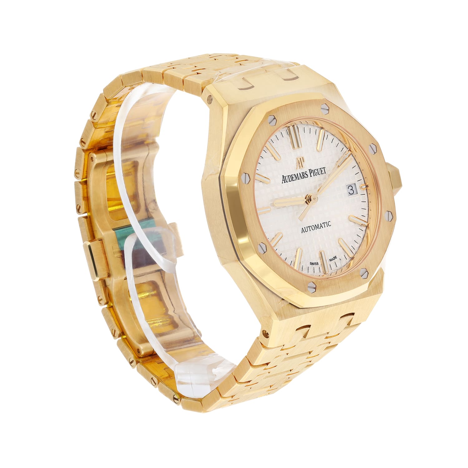 Audemars Piguet Royal Oak Selfwinding 15450BA.OO.1256BA.01 37MM White Index Dial Yellow Gold Watch UNWORN