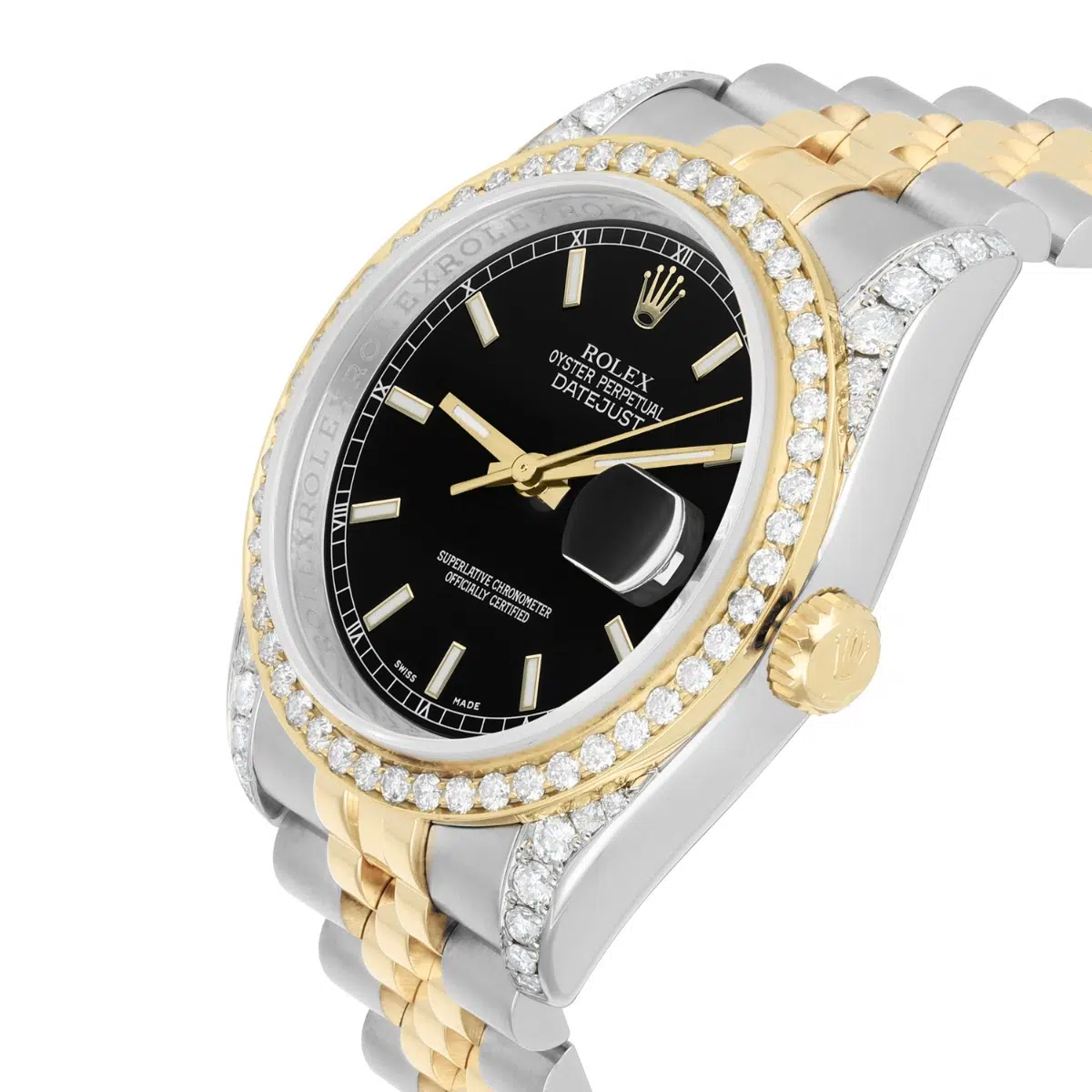 Rolex Datejust 36 Gold/Steel 116233 Black Index Dial Jubilee Band Diamond Watch – image 5