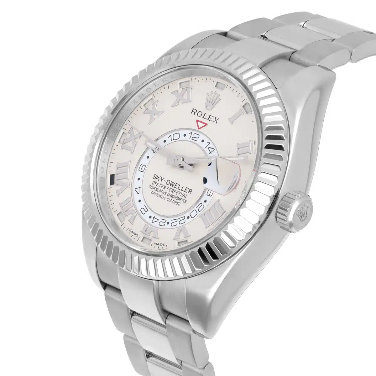 Rolex Sky Dweller 18k White Gold Ivory White Roman Dial 42mm Complete 326939 – image 3