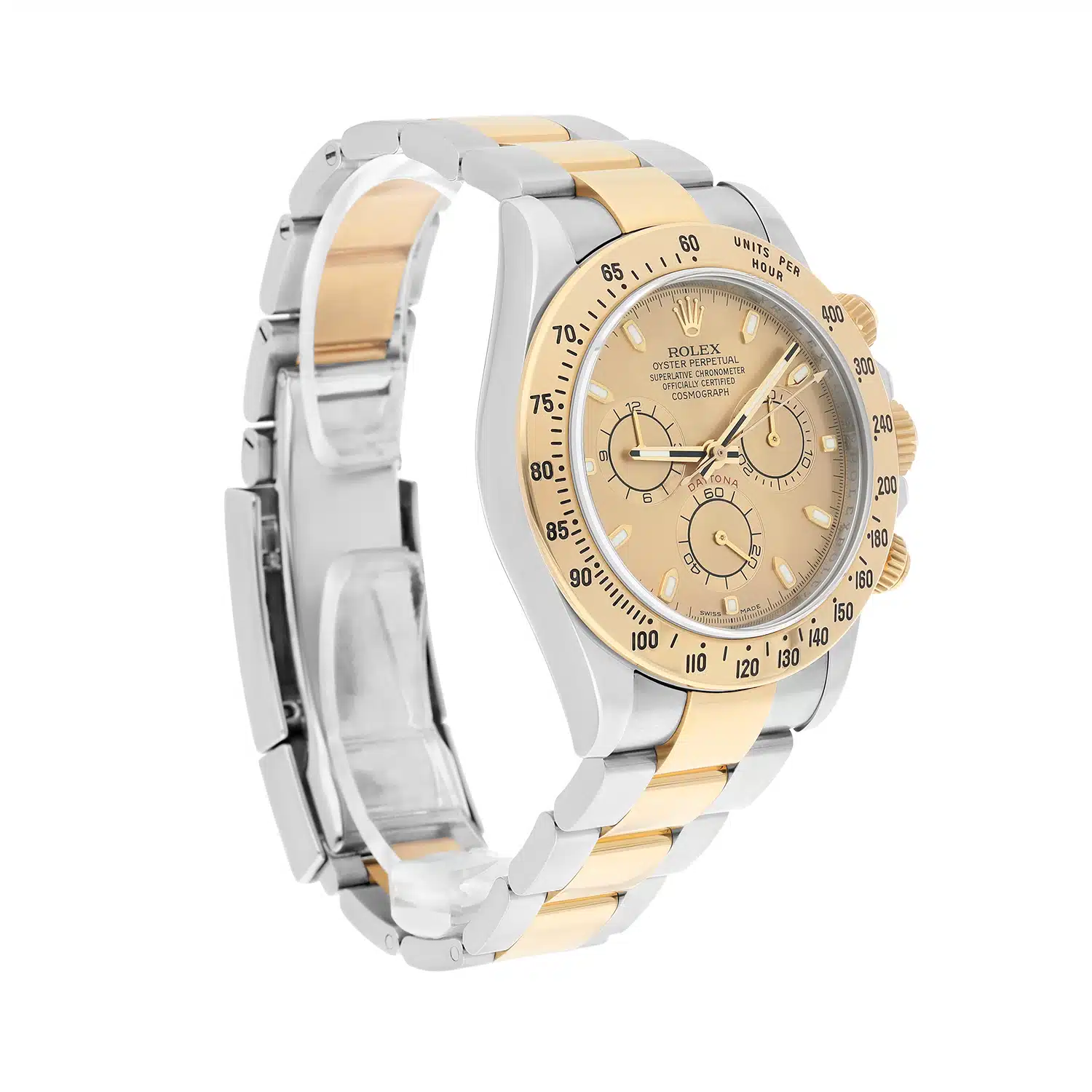 Rolex Daytona 116523 Champagne Dial Stainless Steel Yellow Gold  Mens Watch – image 6