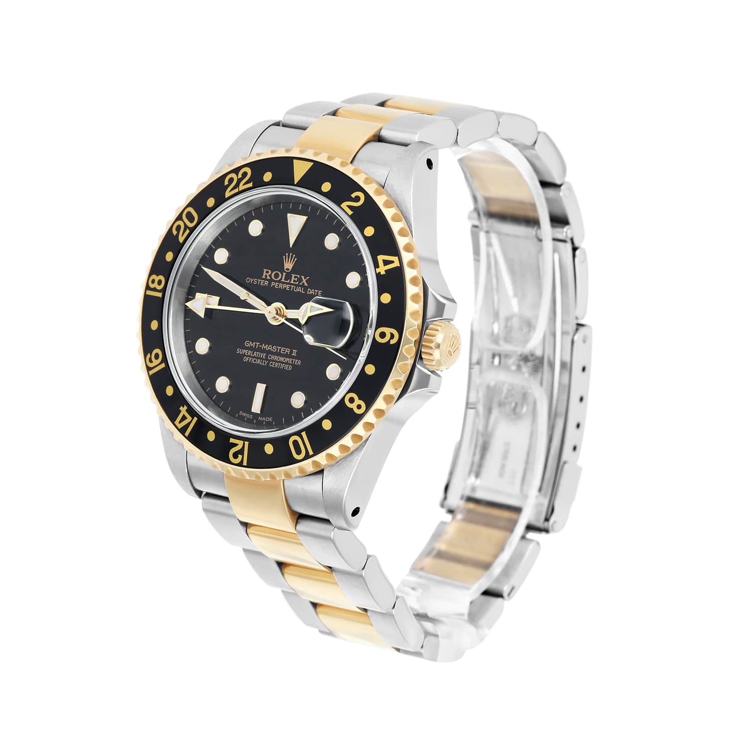 Rolex GMT-Master II 16713 18K & Stainless Steel Black Dial 40mm Watch