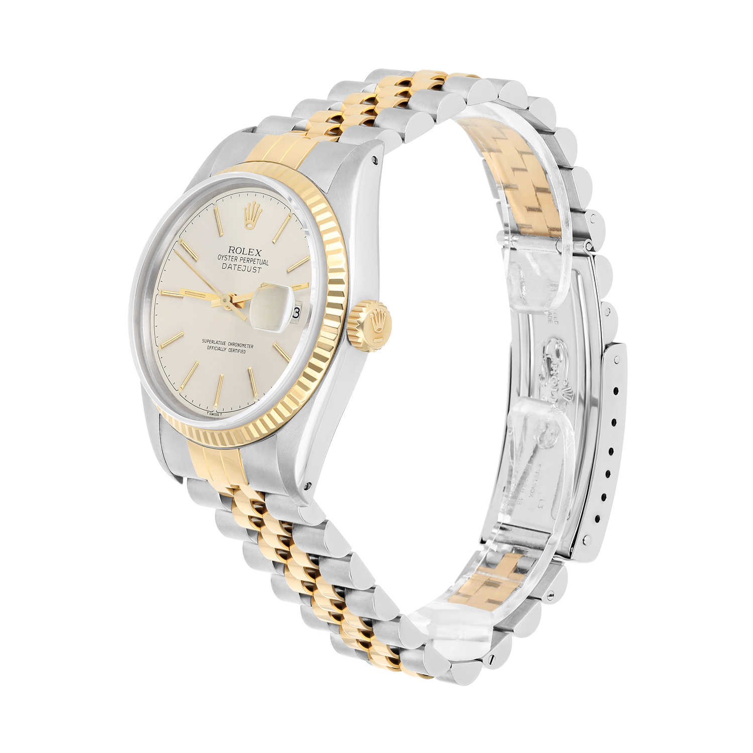 Rolex Datejust 36 Two Tone Silver lndex Dial Jubilee 16013 Circa 1982