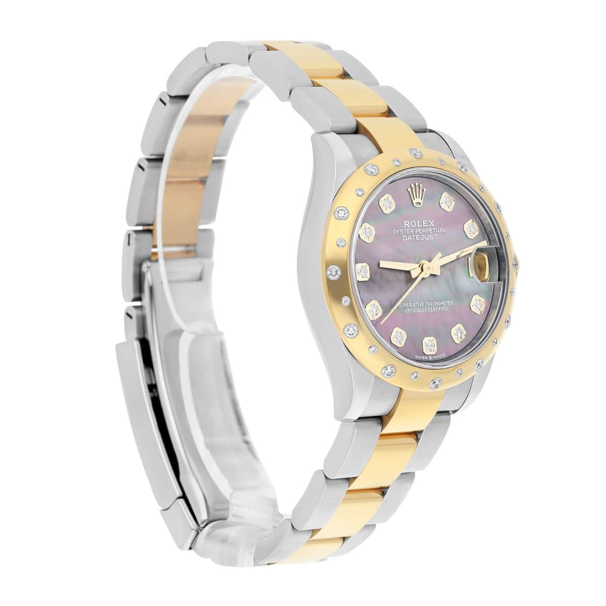 Rolex Women's Datejust 31 278343RBR Black Mother of Pearl Diamond Oyster Mint