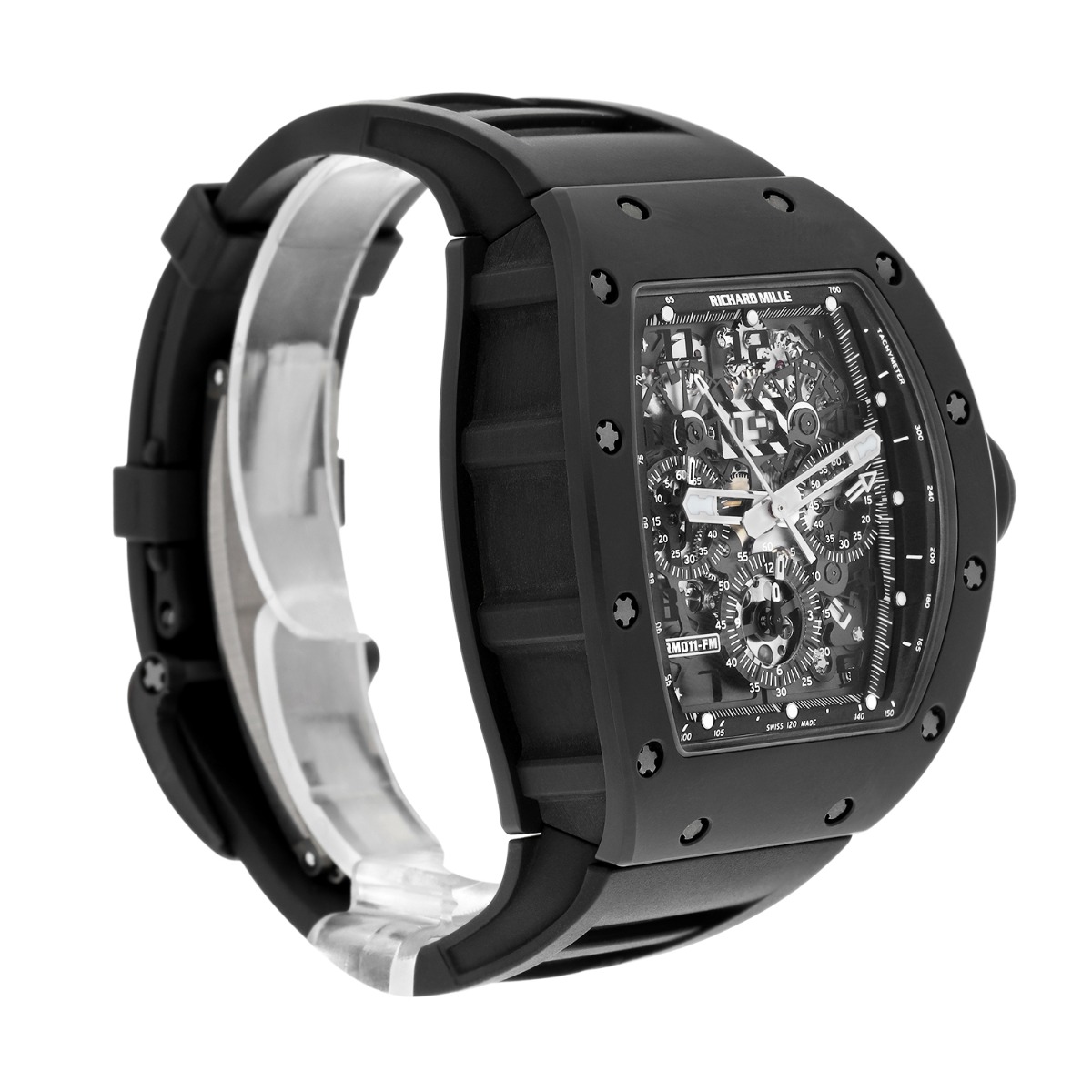 Richard Mille RM 011 Black Phantom PVD Ceramic Carbon Rubber Watch Complete