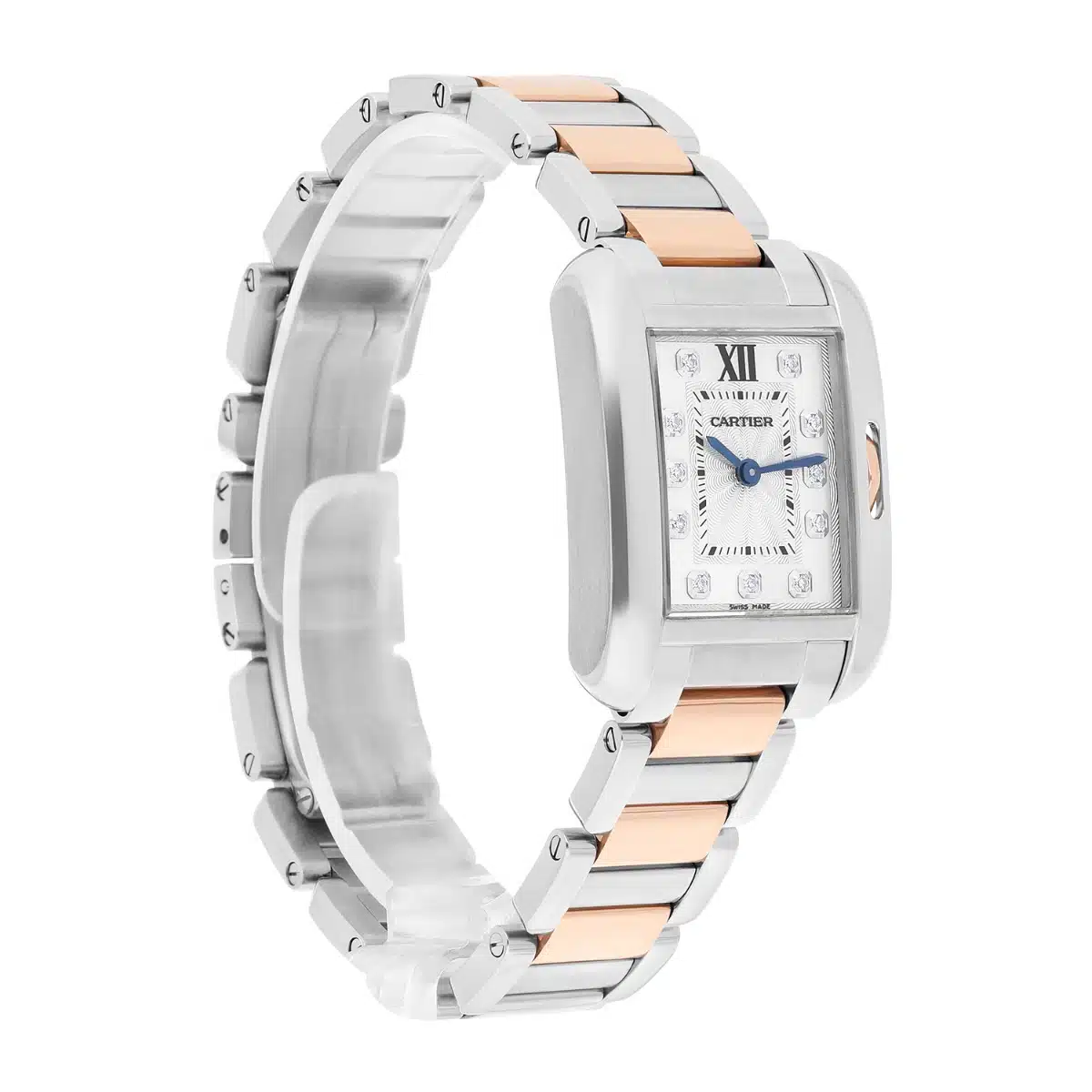 Cartier Tank Anglaise Two Tone Small Steel/Rose Gold Watch Diamond Dial Ladies WT100024 – image 6