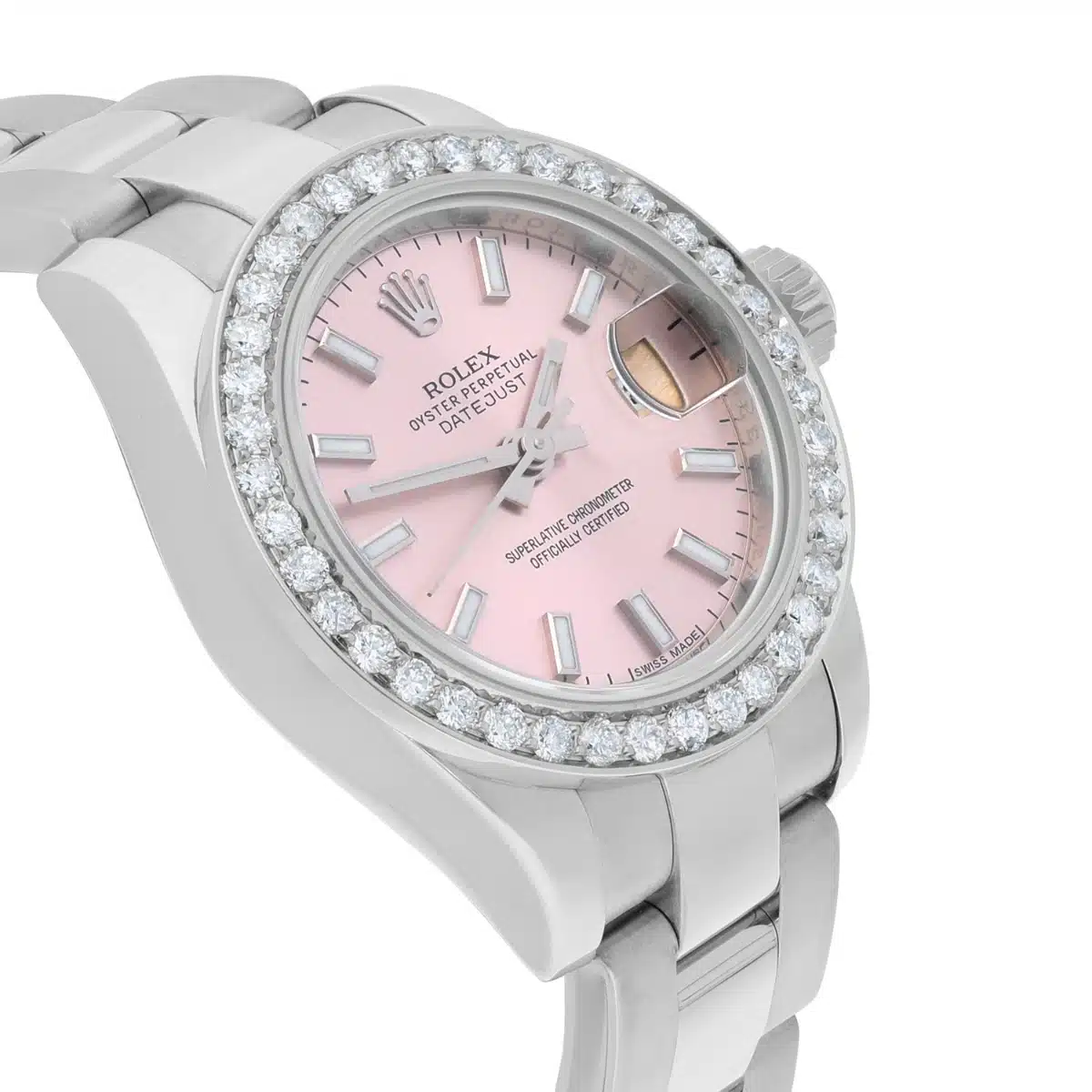Rolex Datejust 179160 26 mm Pink Index Dial Diamond Bezel Oyster Band Steel Watch – image 5