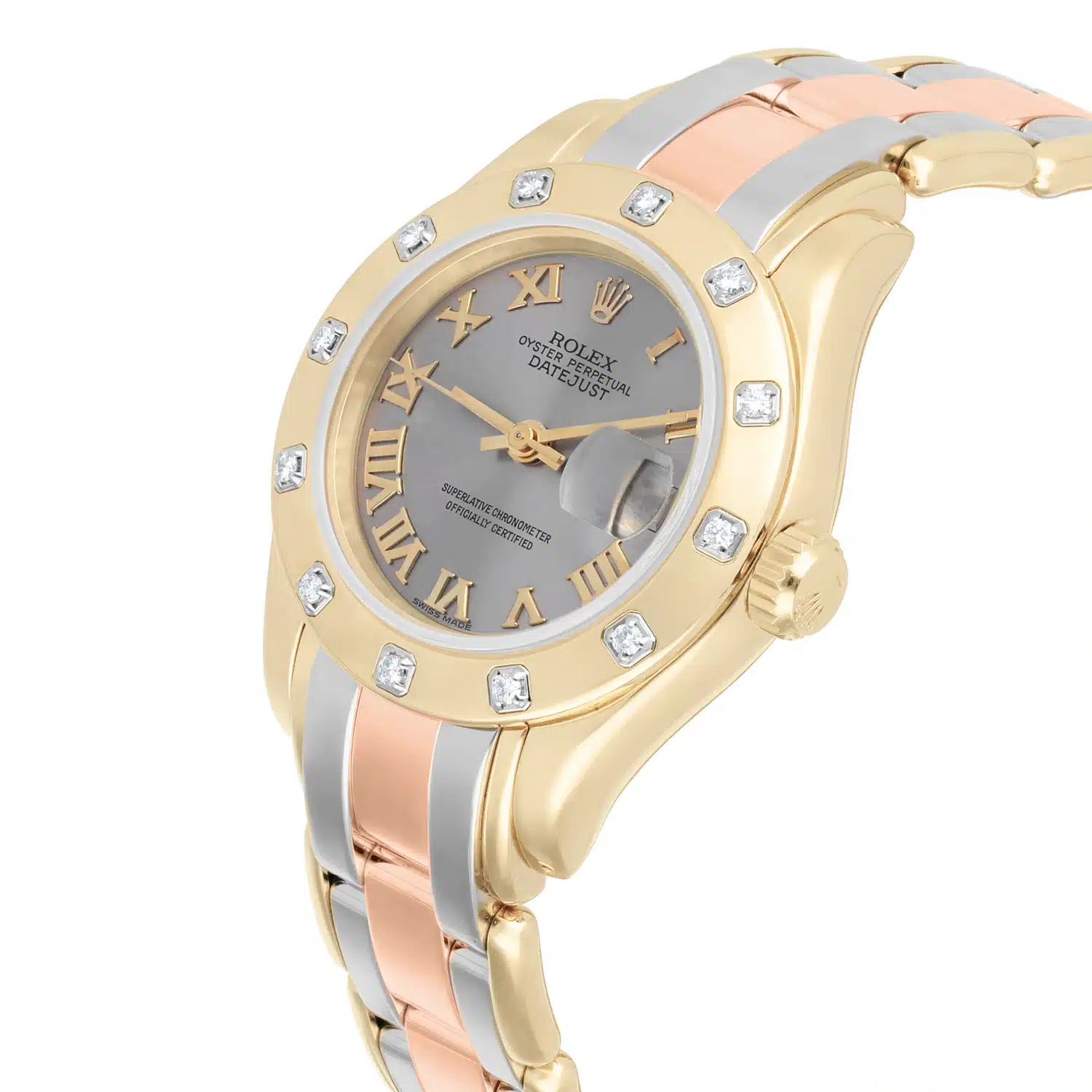 Rolex Lady-Datejust Tridor Pearlmaster 18K Rose/Yellow/White Gold 29mm Ladies Box Papers 69318 – image 3