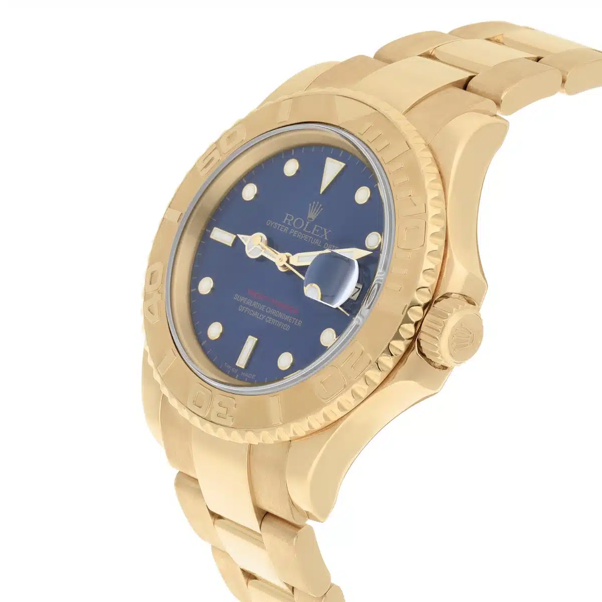 Rolex Yacht-Master 40mm Yellow Gold Blue 16628 Original Papers and Service Card – image 3