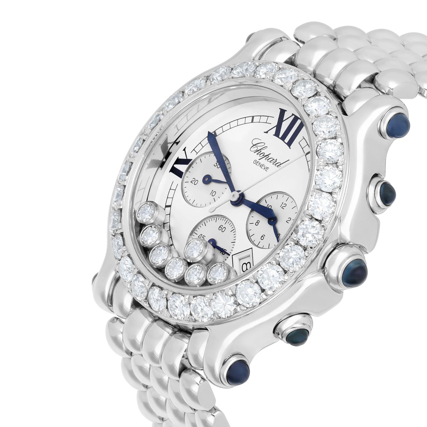 Chopard Happy Sport Chronograph Steel Ladies Watch with Diamonds 38mm 28/8267-23