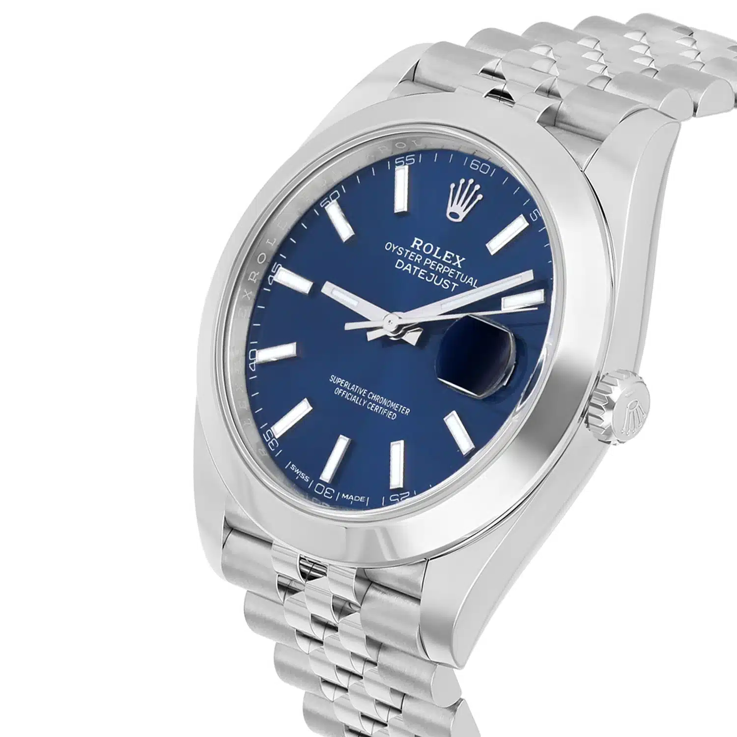 Rolex Datejust 41 126300-0002 Steel Blue Index Dial Mens Watch Jubilee Band – image 4