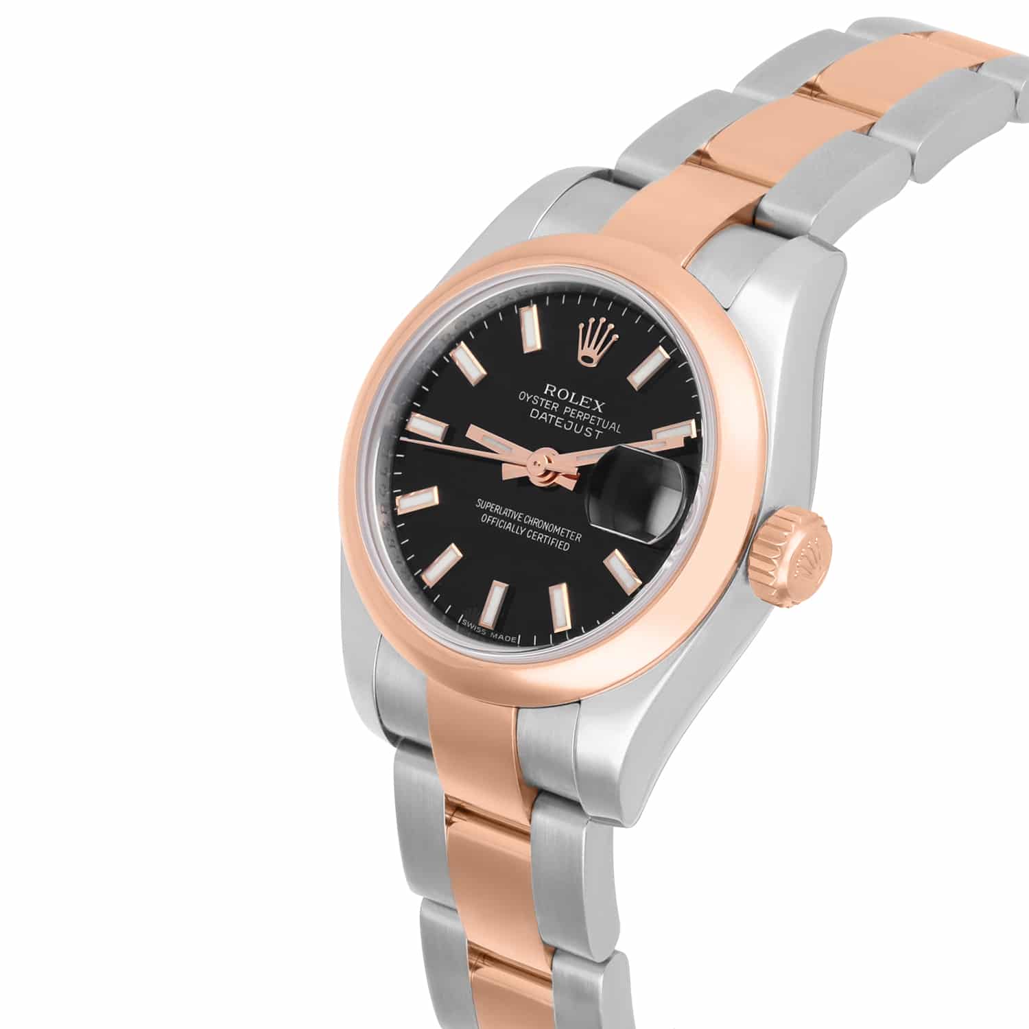 Discontinued Rolex Datejust 179161 Ladies 26mm Black Dial Two Tone Rose 2020
