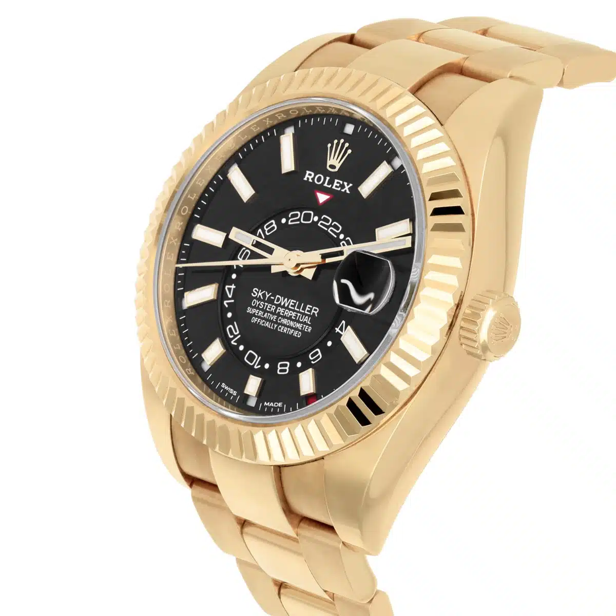 Rolex Sky-Dweller 18k Yellow Gold Black Dial 42mm Watch 326938 Box/Papers – image 3