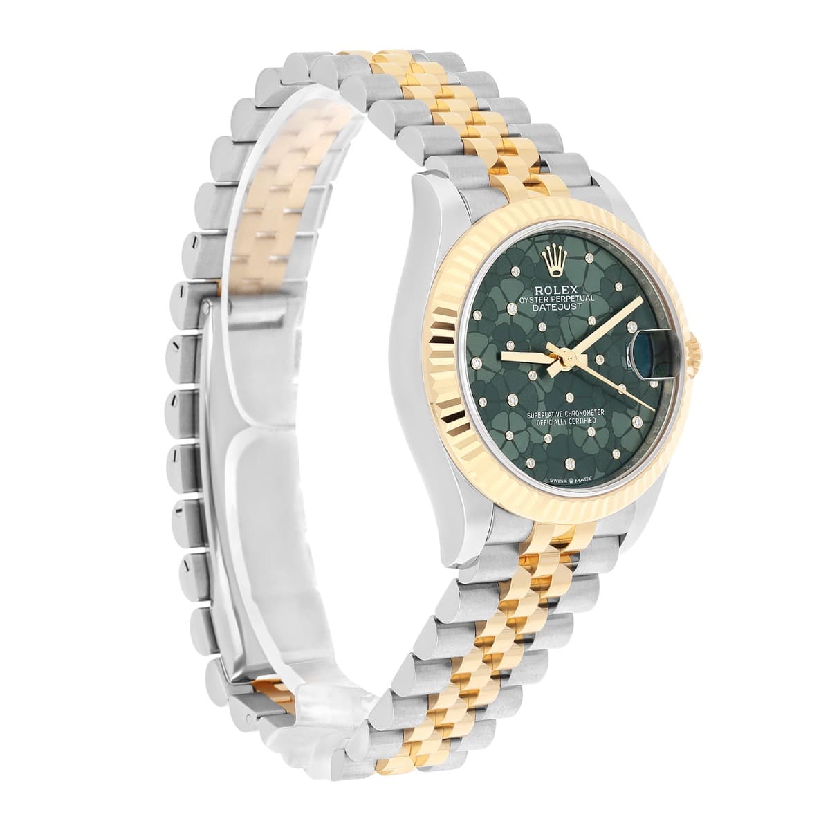 Rolex Datejust 31mm 278273-0032 Stainless Steel and Yellow Gold with Green Floral Diamond Dial 2023