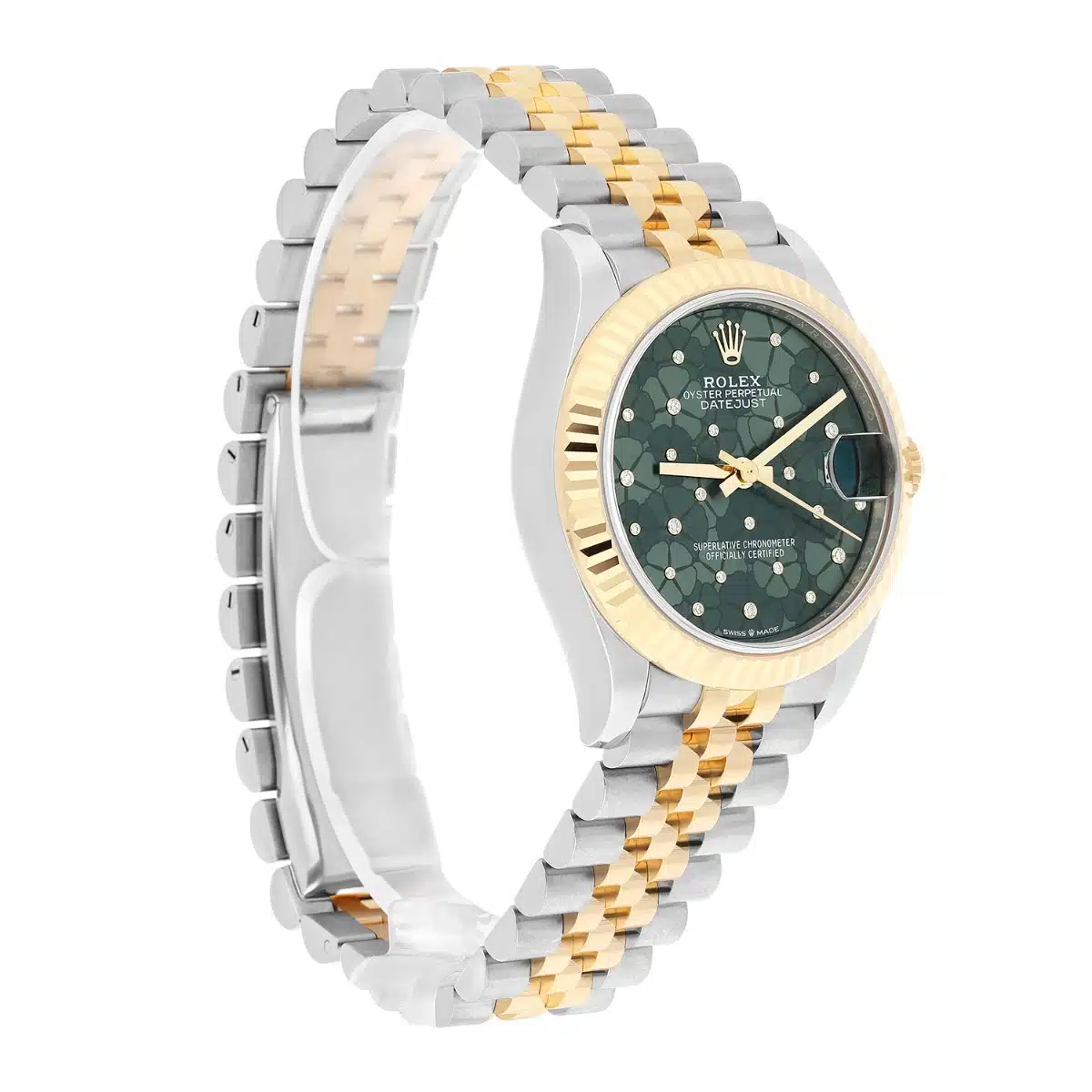 Rolex Datejust 31mm 278273-0032 Stainless Steel and Yellow Gold with Green Floral Diamond Dial 2023 – image 6