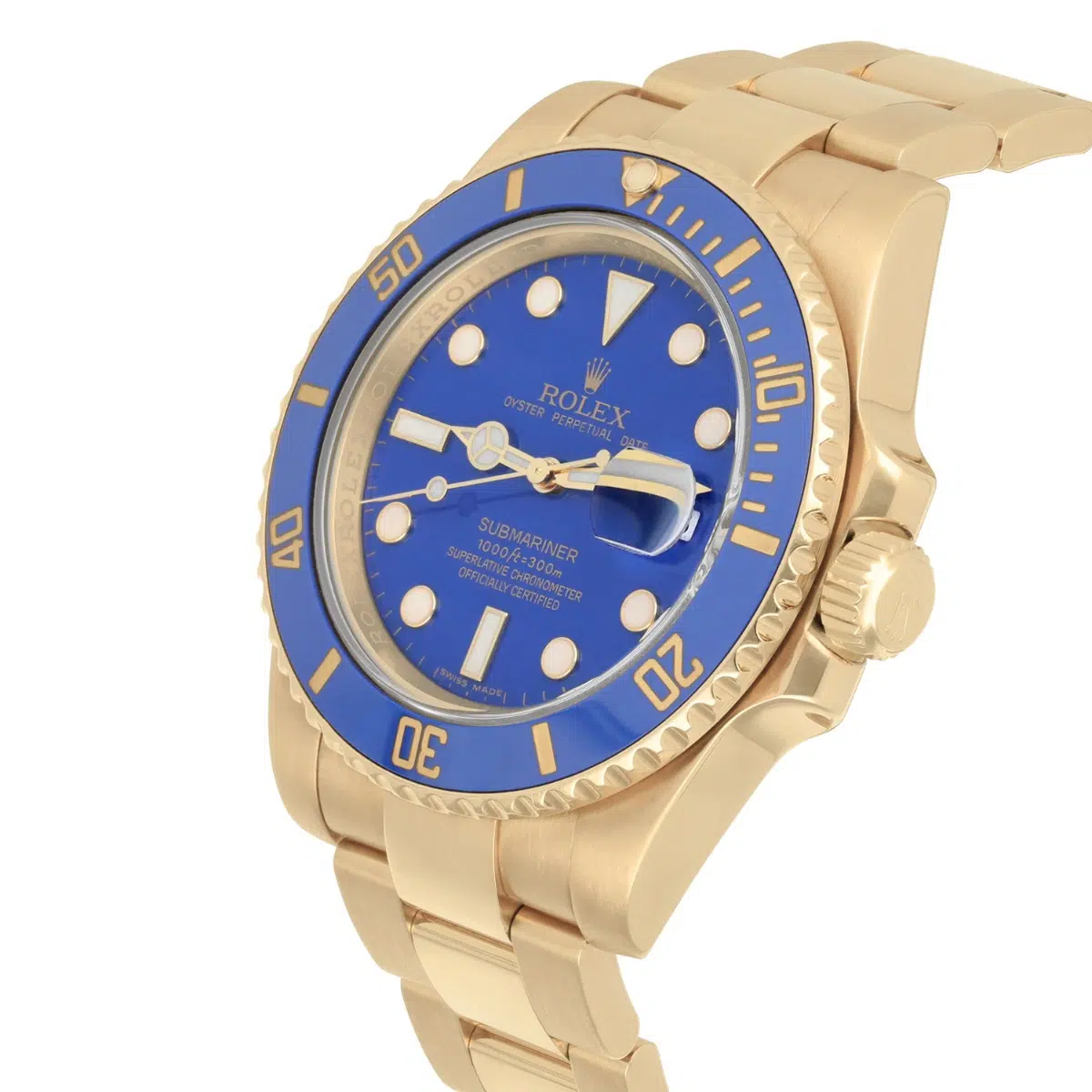 Rolex Submariner Ceramic Blue 116618LB Yellow Gold 40mm Watch - 2009 – image 3
