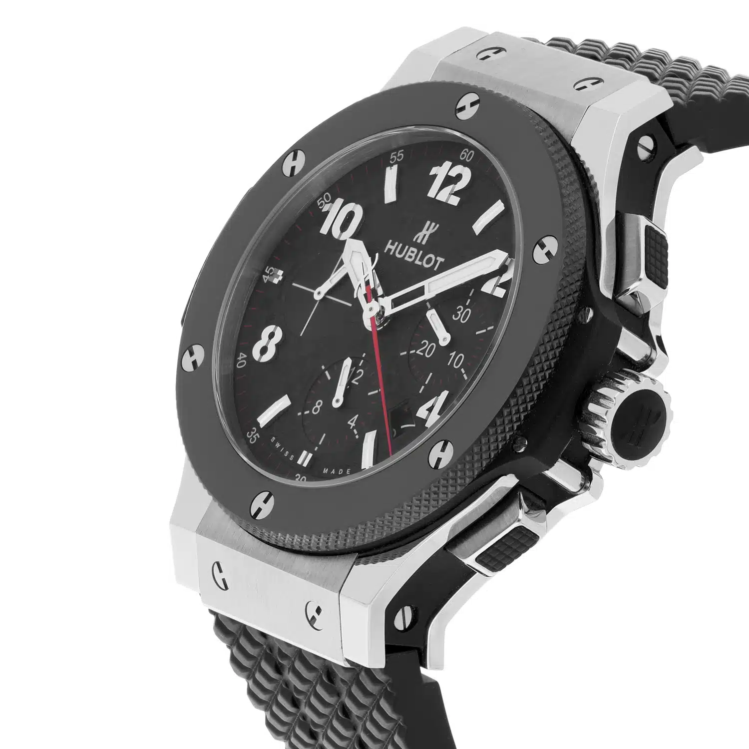 Hublot Big Bang 44mm black dial ceramic watch, dial detail