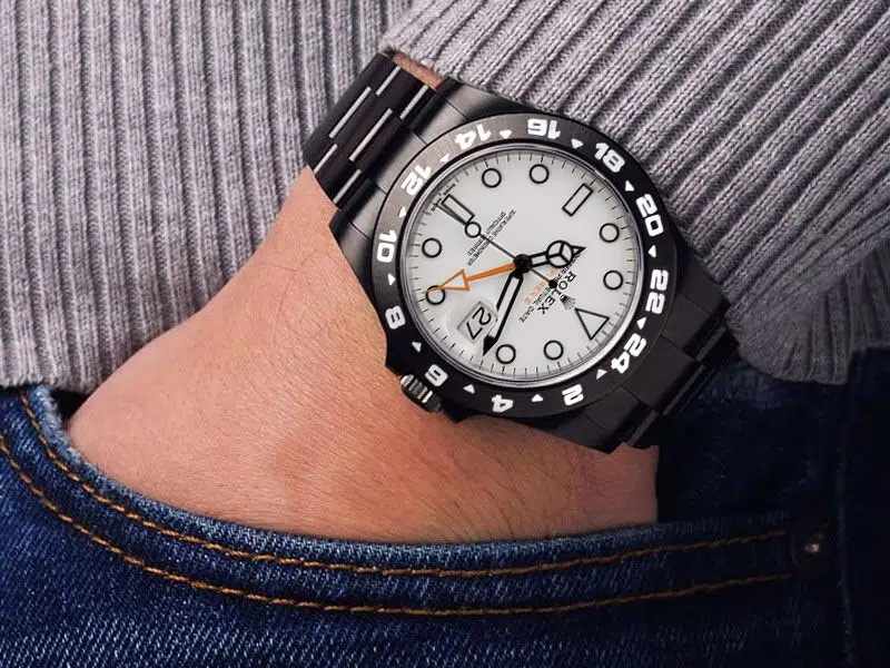 Rolex Explorer II Black PVD/DLC Coated Stainless Steel Watch White Numerals Bezel White Dial 216570 – image 3