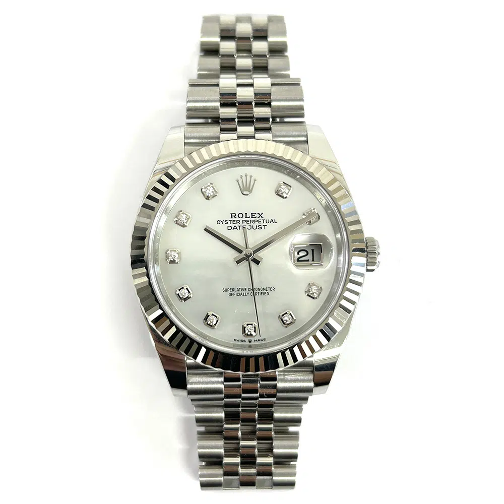 Rolex Datejust 41 Jubilee 126334 Stainless Steel/18K White Gold White Mother of Pearl Dial Watch 2022 – image 3