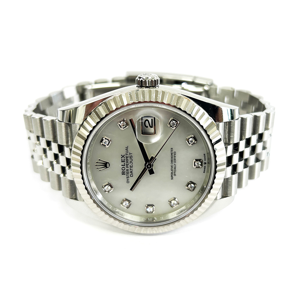 Rolex Datejust 41 Jubilee 126334 Stainless Steel/18K White Gold White Mother of Pearl Dial Watch 2022