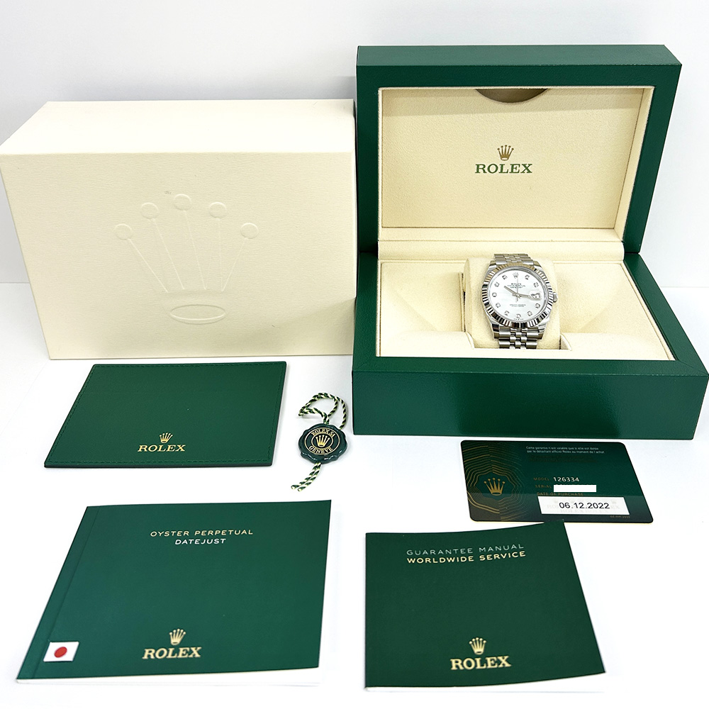 Rolex Datejust 41 Jubilee 126334 Stainless Steel/18K White Gold White Mother of Pearl Dial Watch 2022