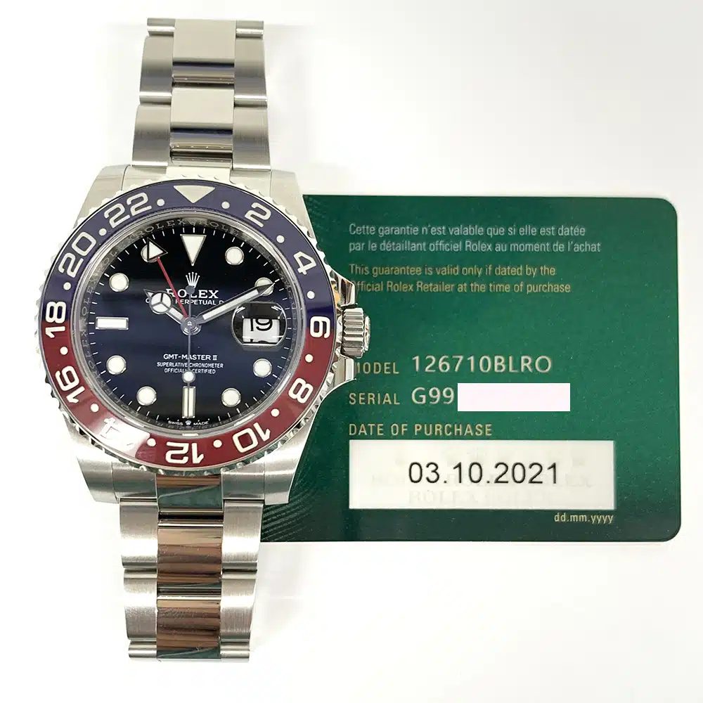 Rolex GMT-Master II 126710BLRO Pepsi, Oyster bracelet, black dial, wrist view