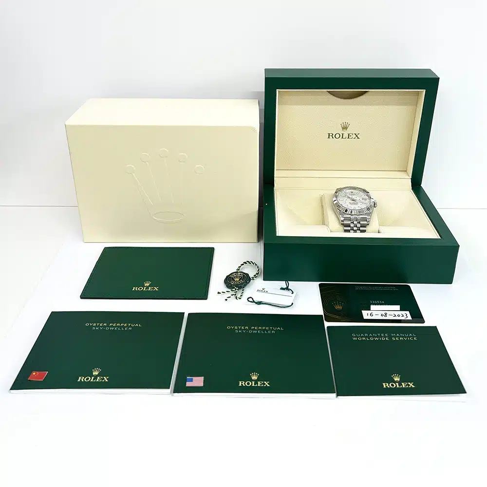 Rolex Sky-Dweller 42mm 336934-0004 Jubilee Stainless Steel with White  Dial Watch 2023 – image 9