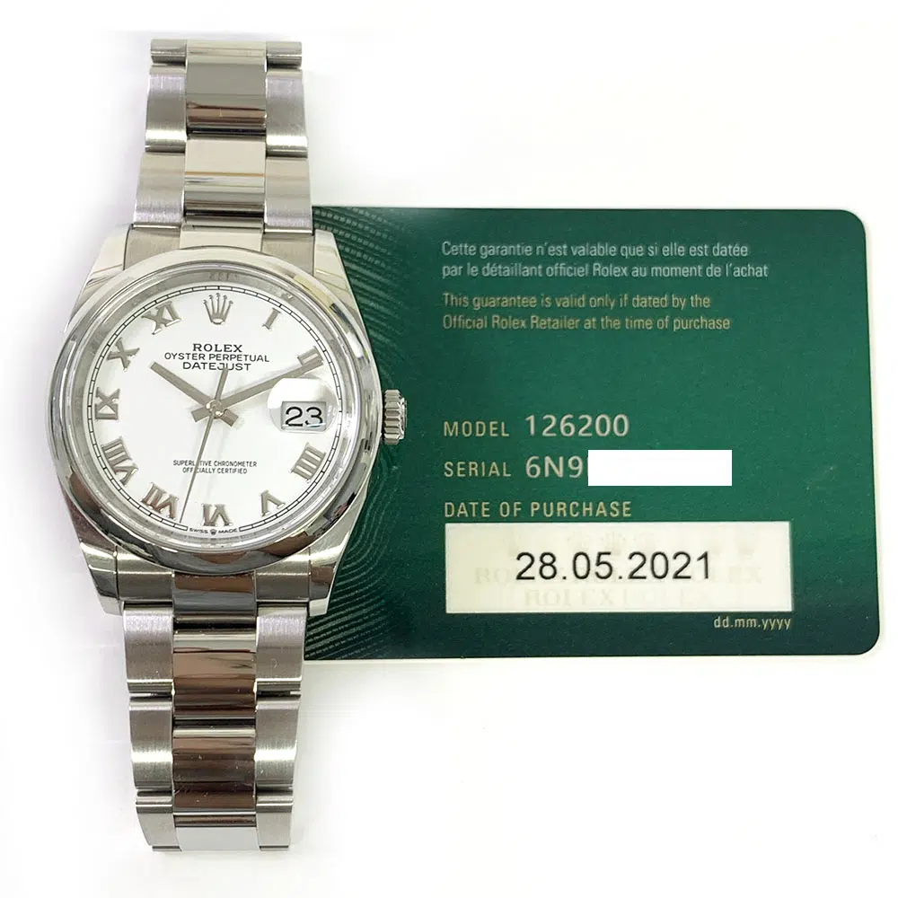 Rolex Datejust 36mm 126200 White Roman Dial Oyster Steel Watch 2021 – image 2