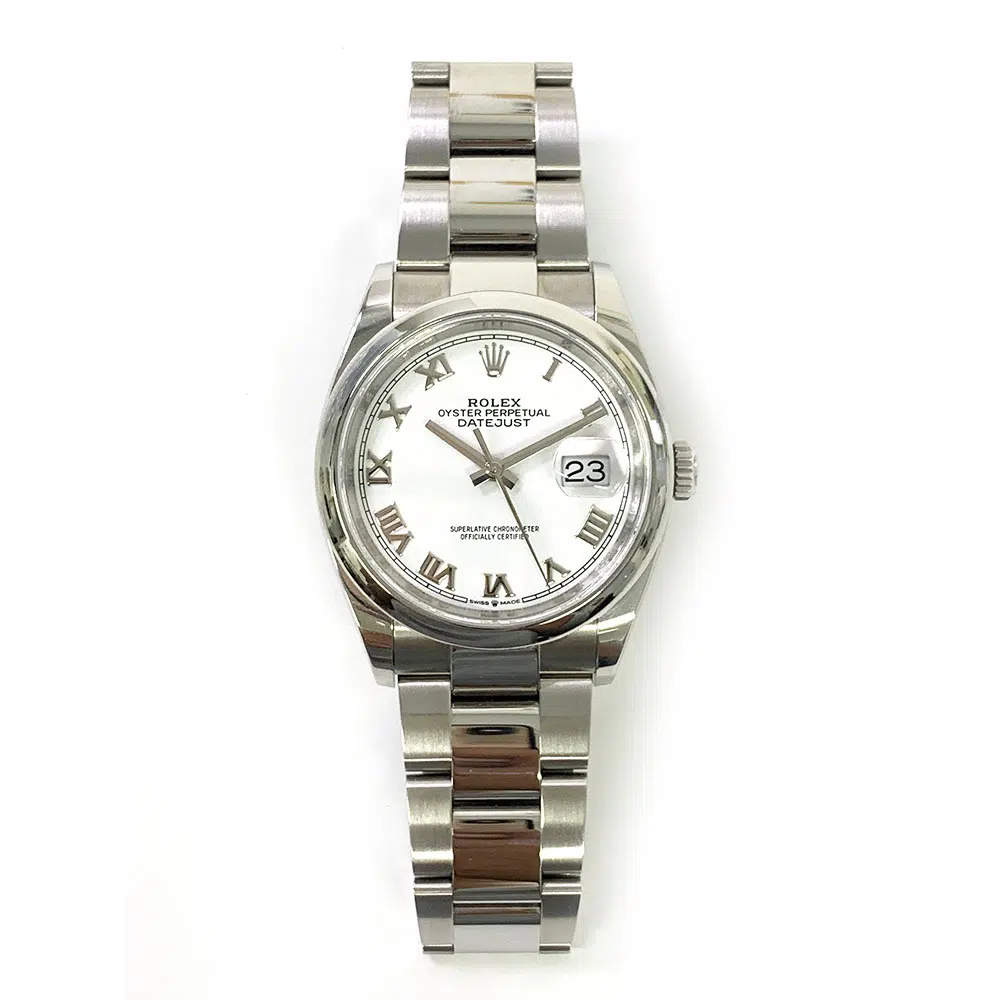 Rolex Datejust 36mm 126200 White Roman Dial Oyster Steel Watch 2021 – image 3
