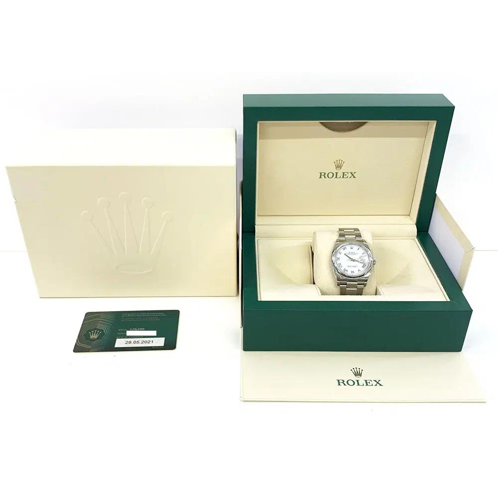 Rolex Datejust 36mm 126200 White Roman Dial Oyster Steel Watch 2021 – image 8