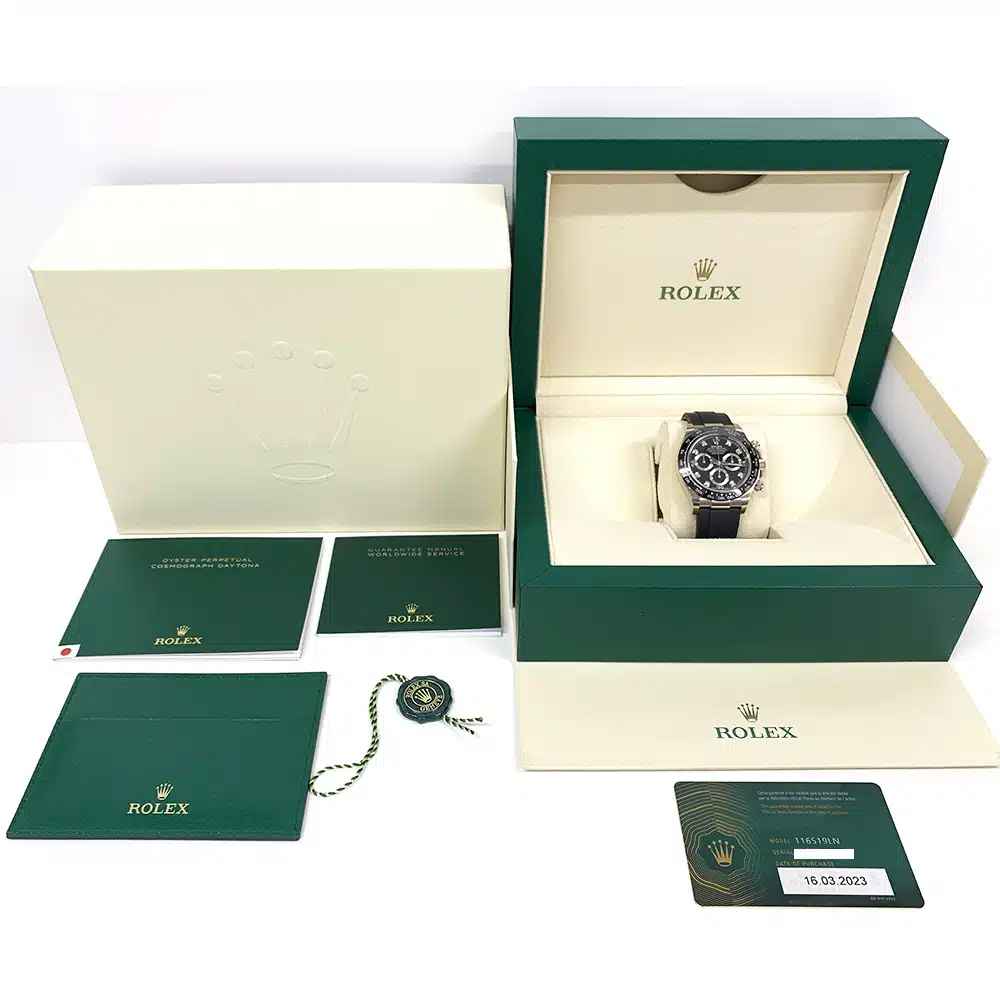 Rolex Daytona Cosmograph 40mm 116519LNG White Gold with Black Diamond Dial Watch 2023 – image 8