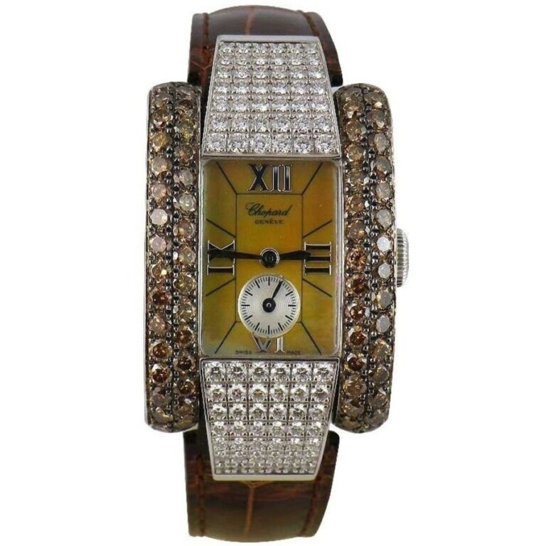 Chopard La Strada 416935/1006 White Gold With Brown Leather Watch MOP Dial 2024