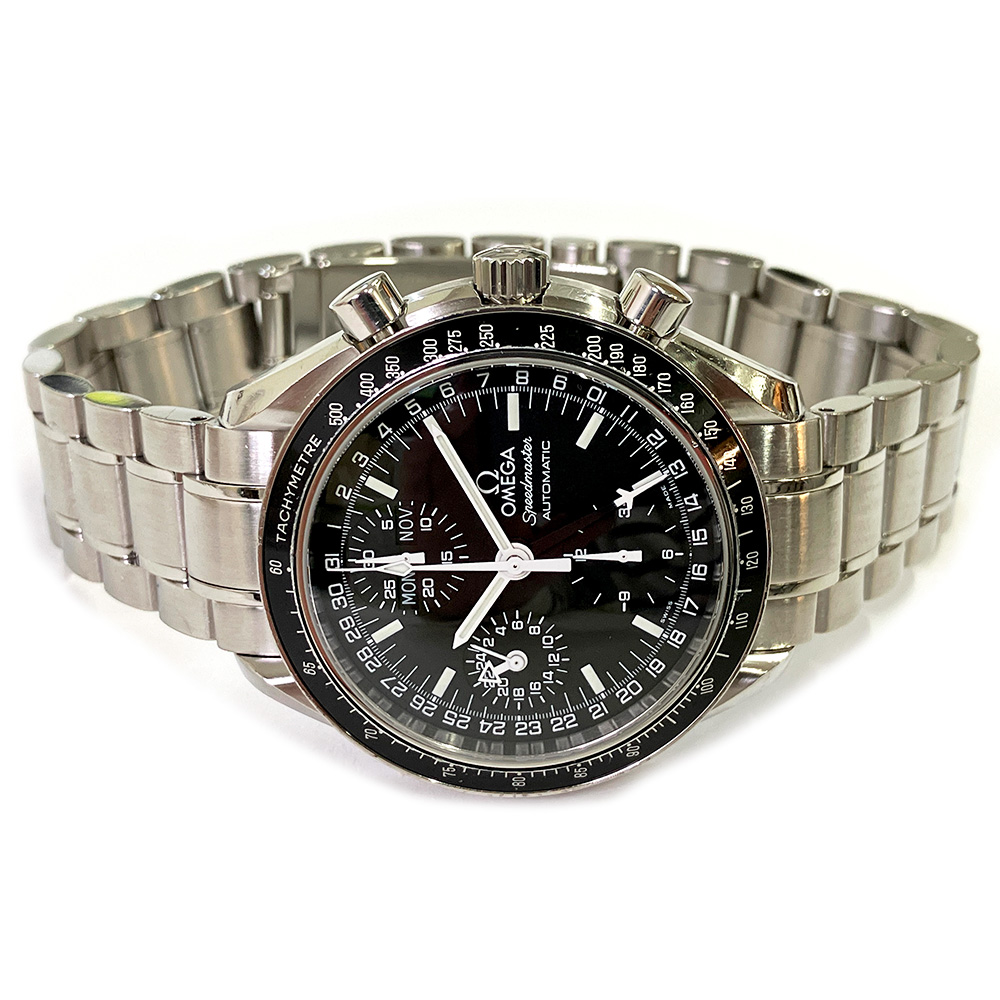 Omega Speedmaster Day-Date Chronograph 3520.50.00 Stainless Steel Watch Black Dial
