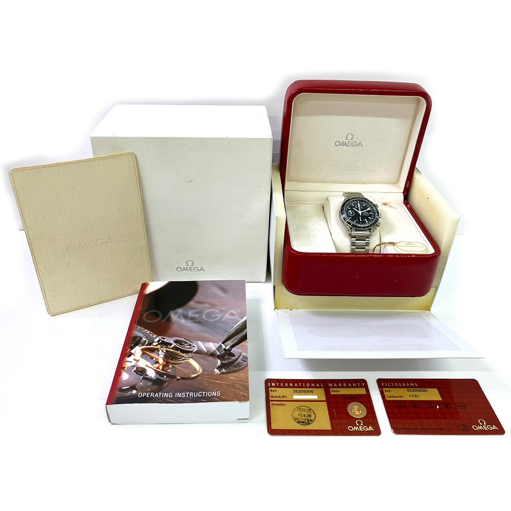 Omega Speedmaster Day-Date Chronograph 3520.50.00 Stainless Steel Watch Black Dial
