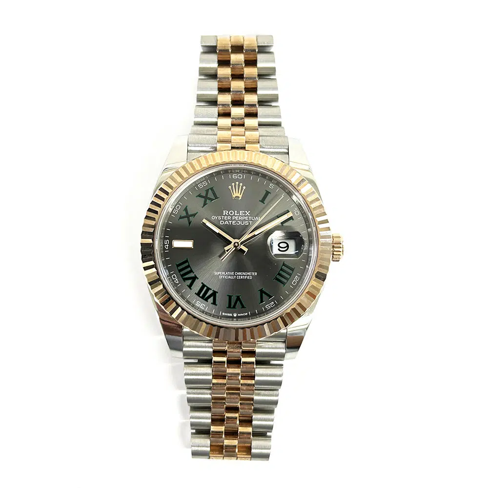 Rolex Datejust 126331 Rose Gold & Steel Jubilee  Men's Watch Wimbledon Roman Dial 2021 – image 3