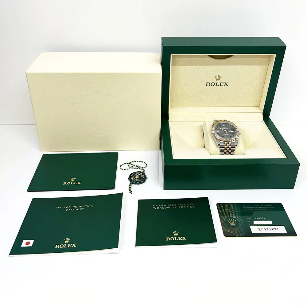 Rolex Datejust 126331 Rose Gold & Steel Jubilee  Men's Watch Wimbledon Roman Dial 2021 – image 8