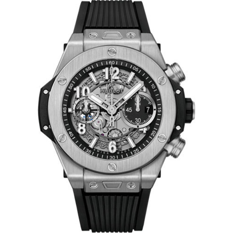 Hublot Big Bang Unico 421.NX.1170.RX Titanium Grey Bezel Black Rubber Strap Watch 2024