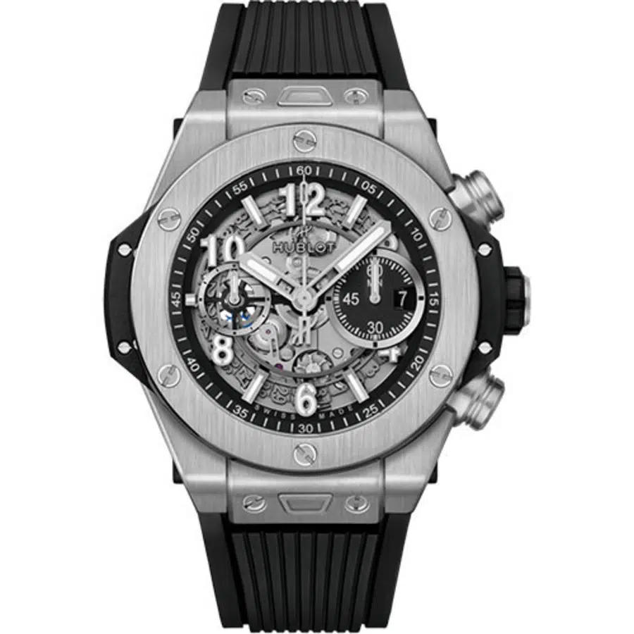 Hublot Big Bang Unico 421.NX.1170.RX Titanium Grey Bezel Black Rubber Strap Watch 2024