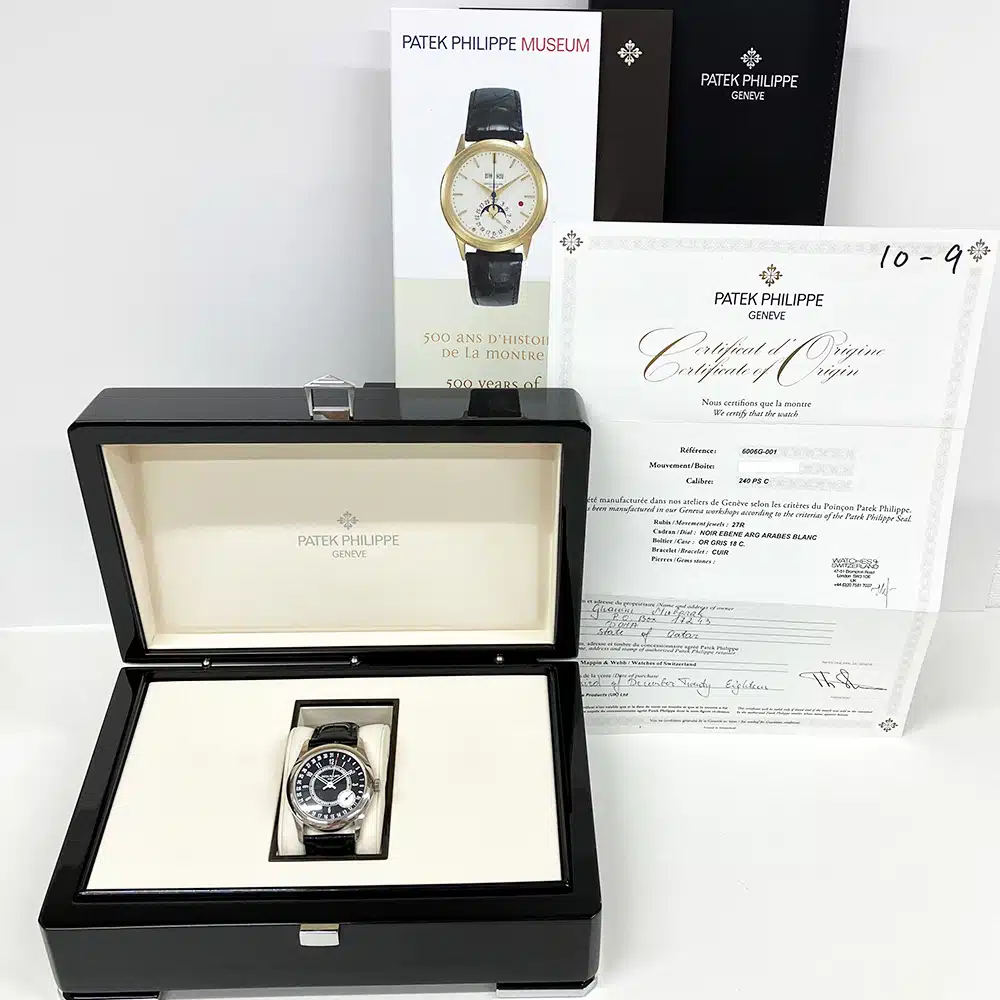 Patek Philippe Calatrava Certified White Gold Black Dial 6006G-001 Watch 2018 – image 7