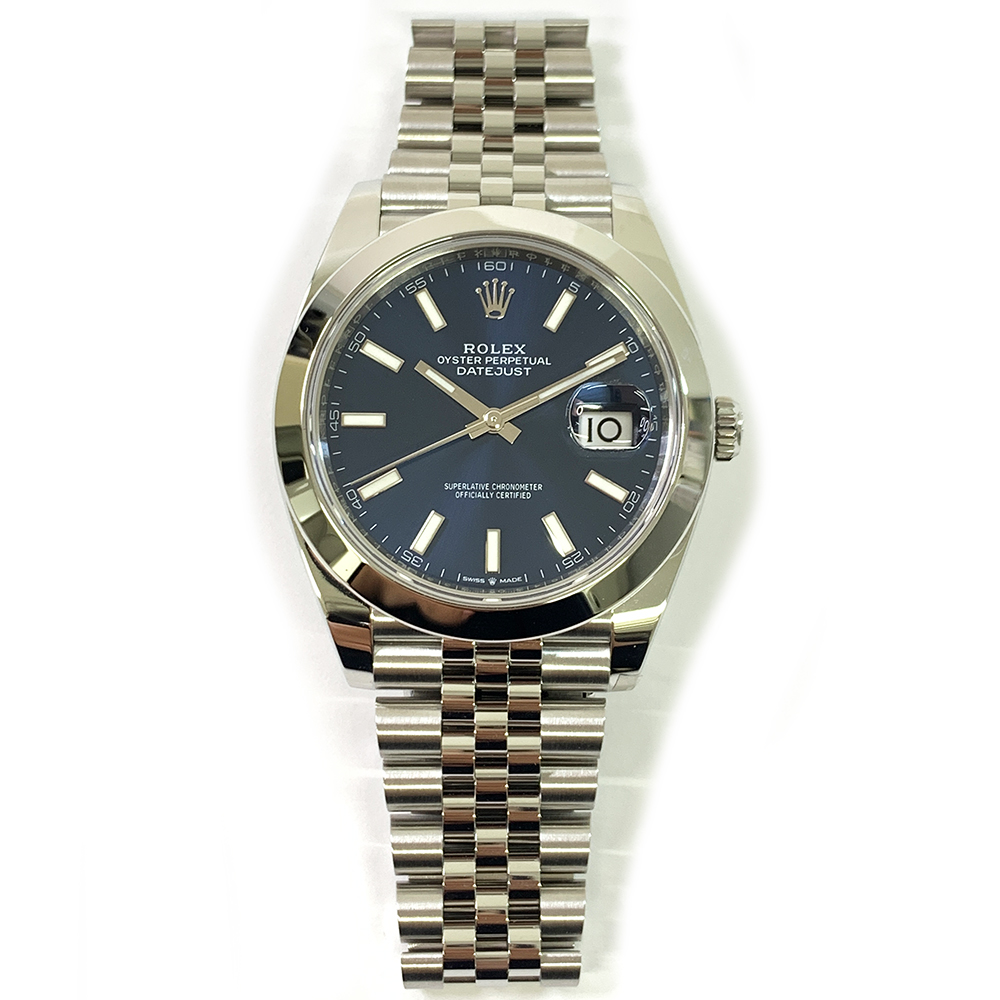 Rolex Datejust 41mm Blue Dial Domed Bezel 126300 Stainless Steel Jubilee Watch 2024