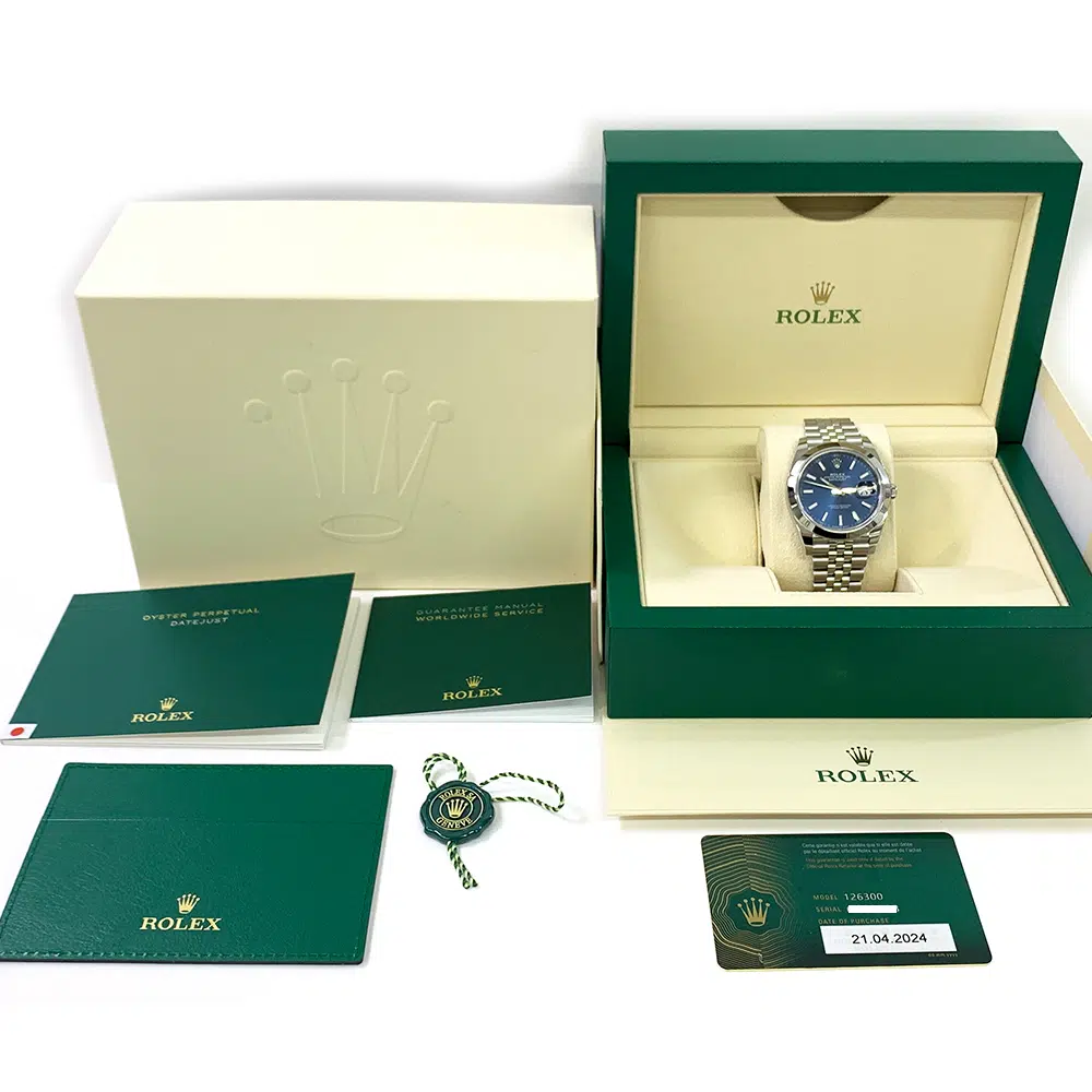 Rolex Datejust 41mm Blue Dial Domed Bezel 126300 Stainless Steel Jubilee Watch 2024 – image 8