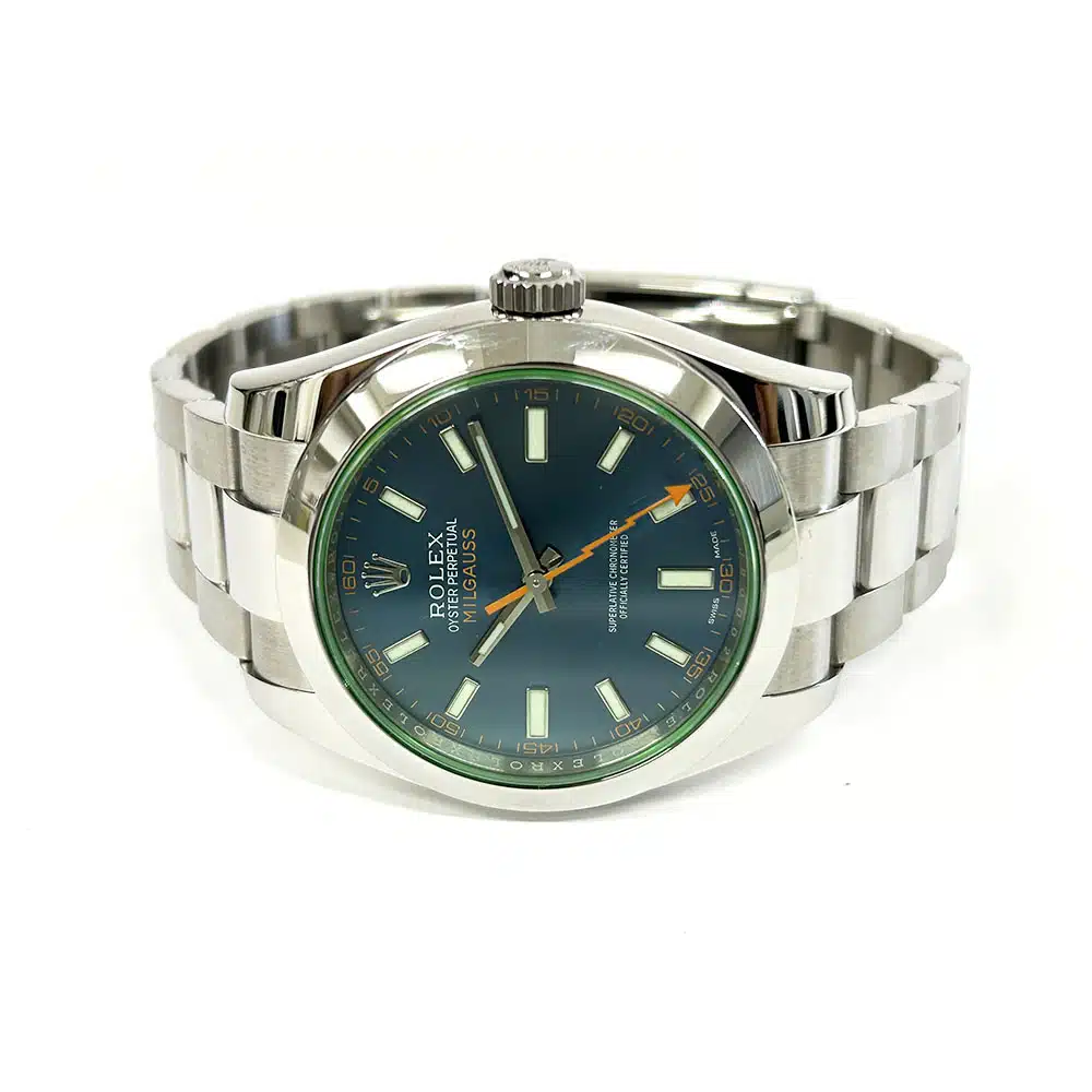 Rolex Milgauss 40mm Stainless Steel 116400GV Index Dial Blue 2015 – image 4